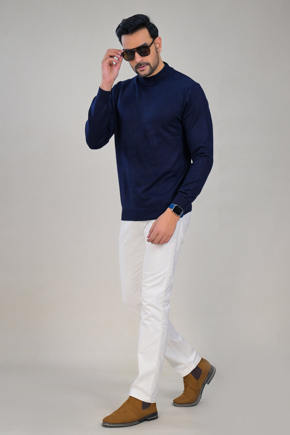 Soul Armor Classic Solid  Wool Blend Turtleneck Sweater
