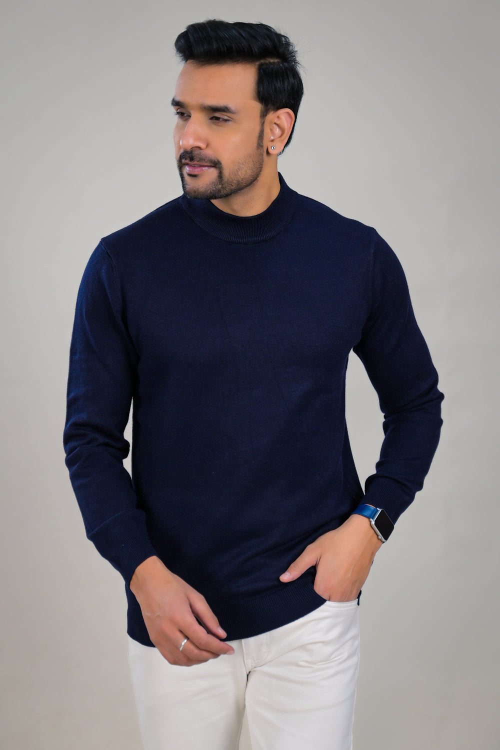 Soul Armor Classic Solid  Wool Blend Turtleneck Sweater