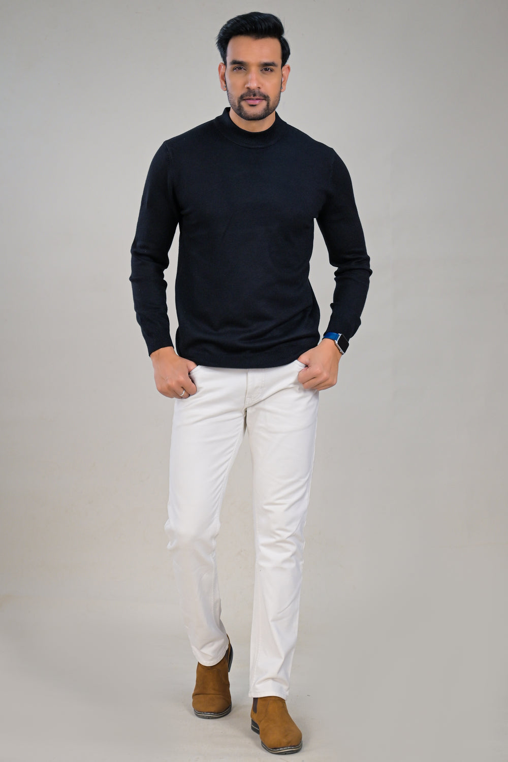 Soul Armor Classic Solid  Wool Blend Turtleneck Sweater