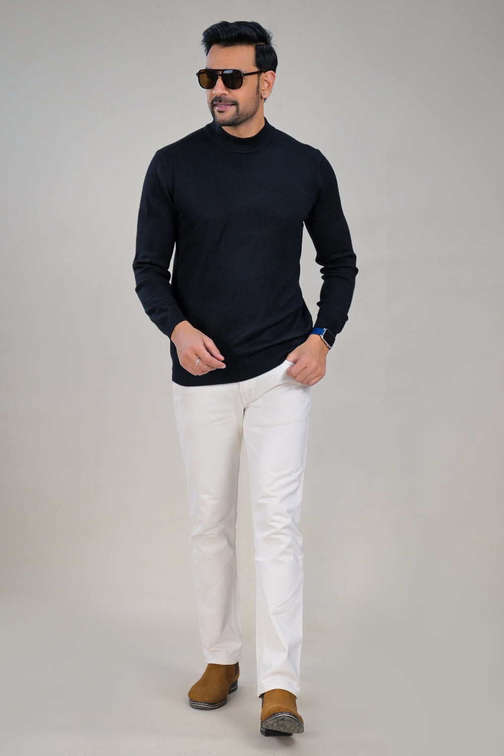 Soul Armor Classic Solid  Wool Blend Turtleneck Sweater