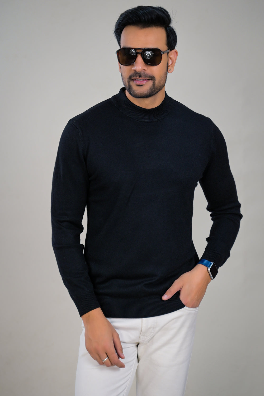 Soul Armor Classic Solid  Wool Blend Turtleneck Sweater
