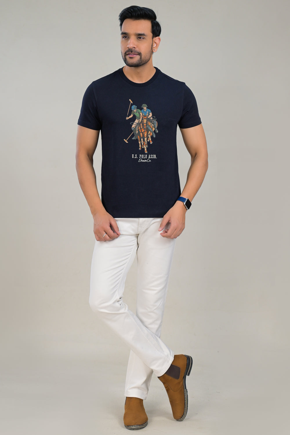 US Polo mens Graphic Print Round Neck T-Shirt