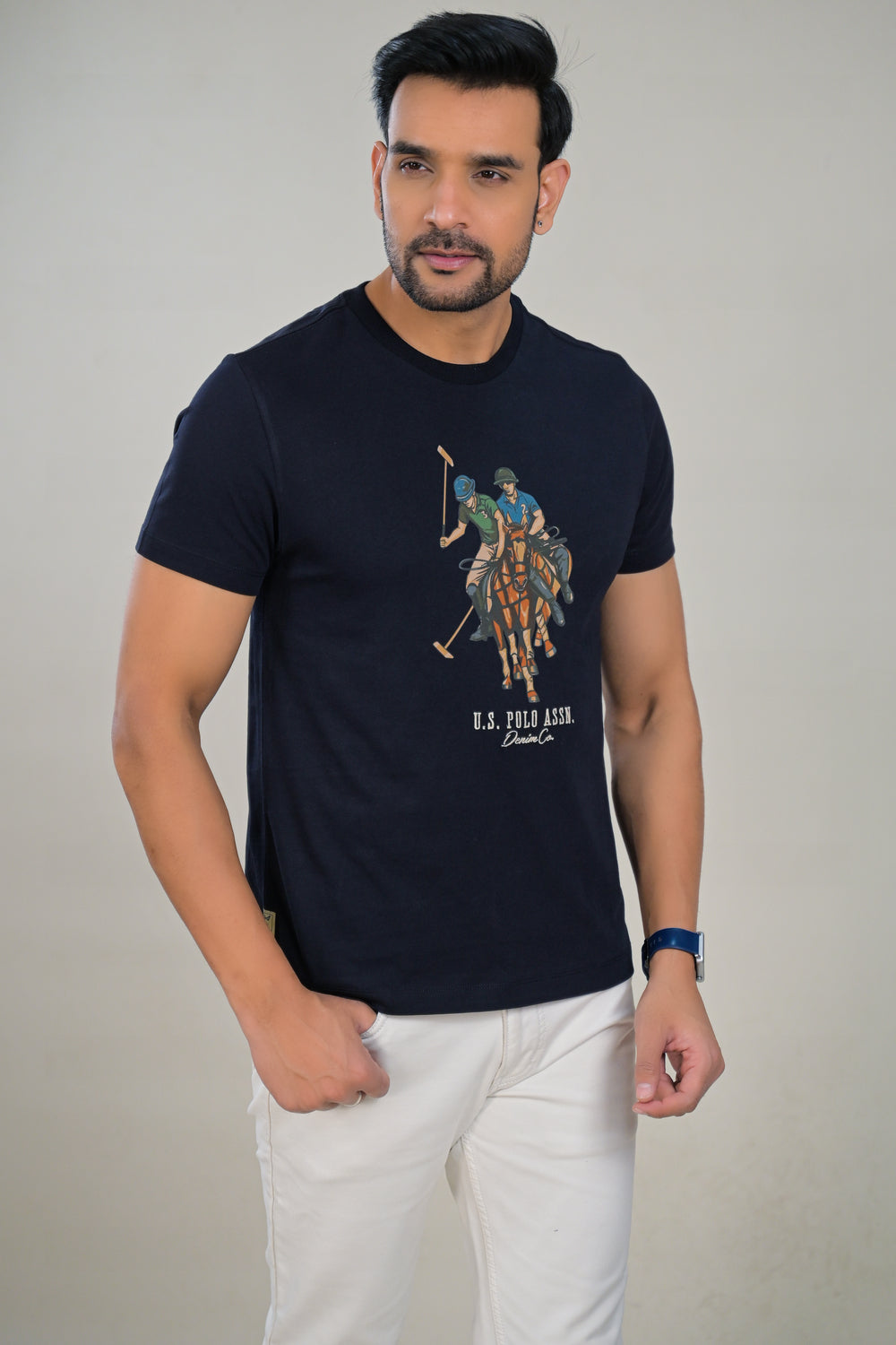 US Polo mens Graphic Print Round Neck T-Shirt