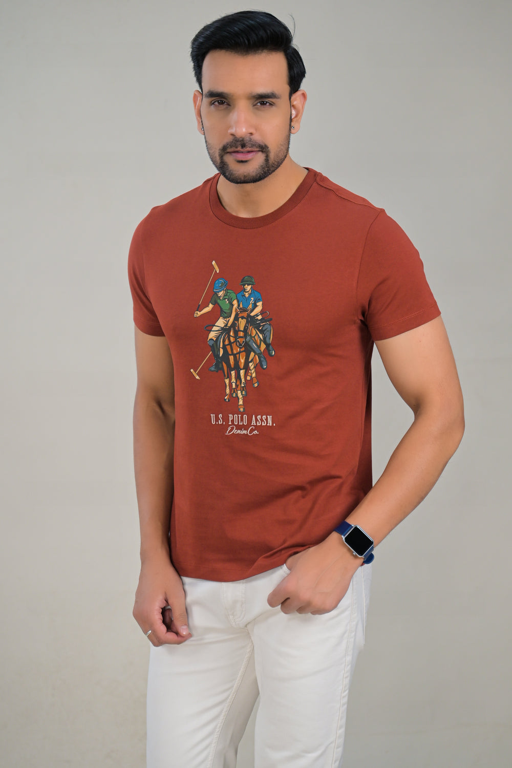 US Polo mens Graphic Print Round Neck T-Shirt