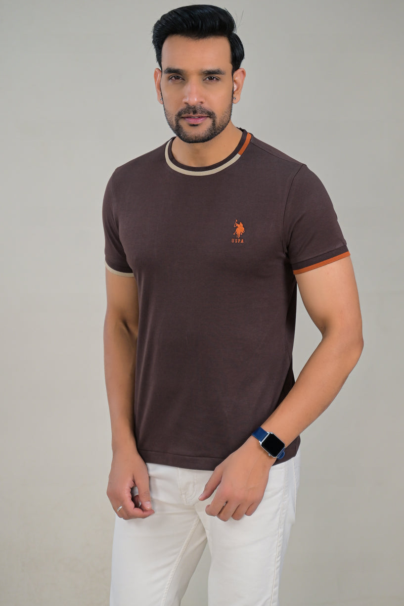 US Polo Mens Classic Solid Round Neck T-Shirt