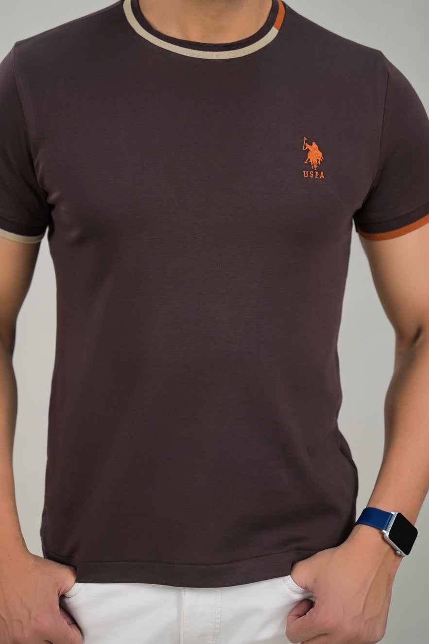 US Polo Mens Classic Solid Round Neck T-Shirt