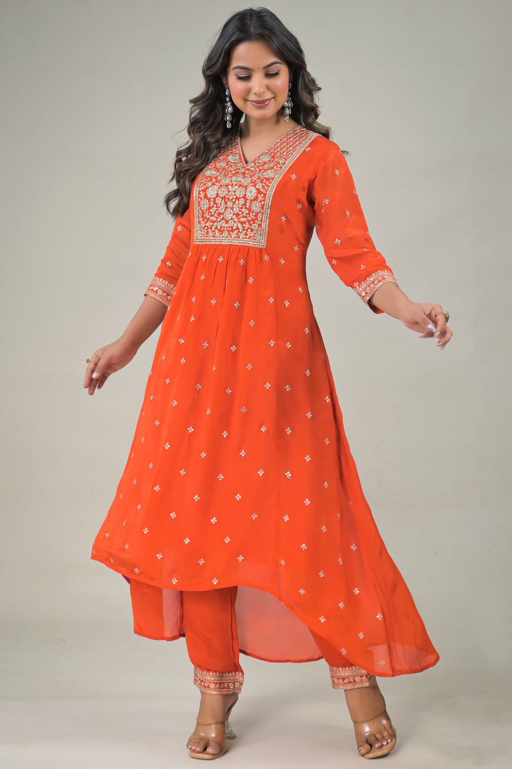 Soul Armor Embroidered Kurta Palazzo Set with Dupatta