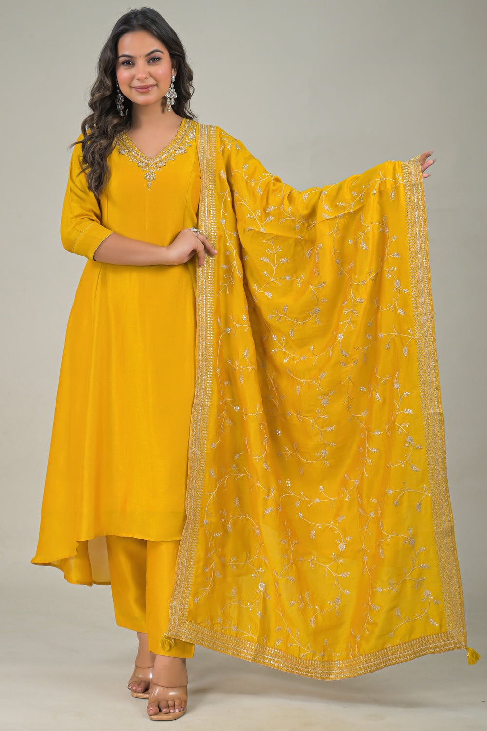 Soul Armor Embroidered Straight Kurta Set with Designer Dupatta