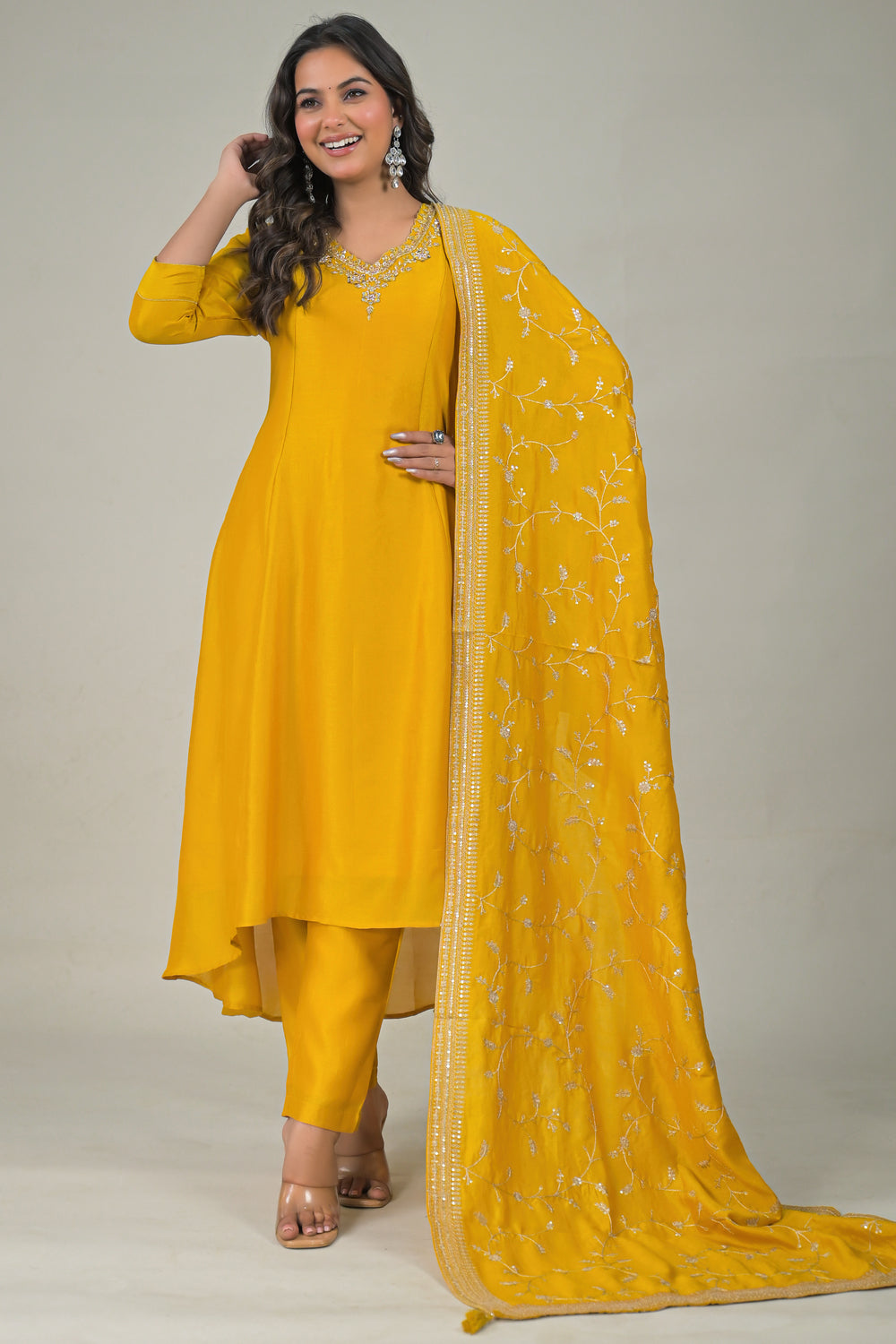 Soul Armor Embroidered Straight Kurta Set with Designer Dupatta