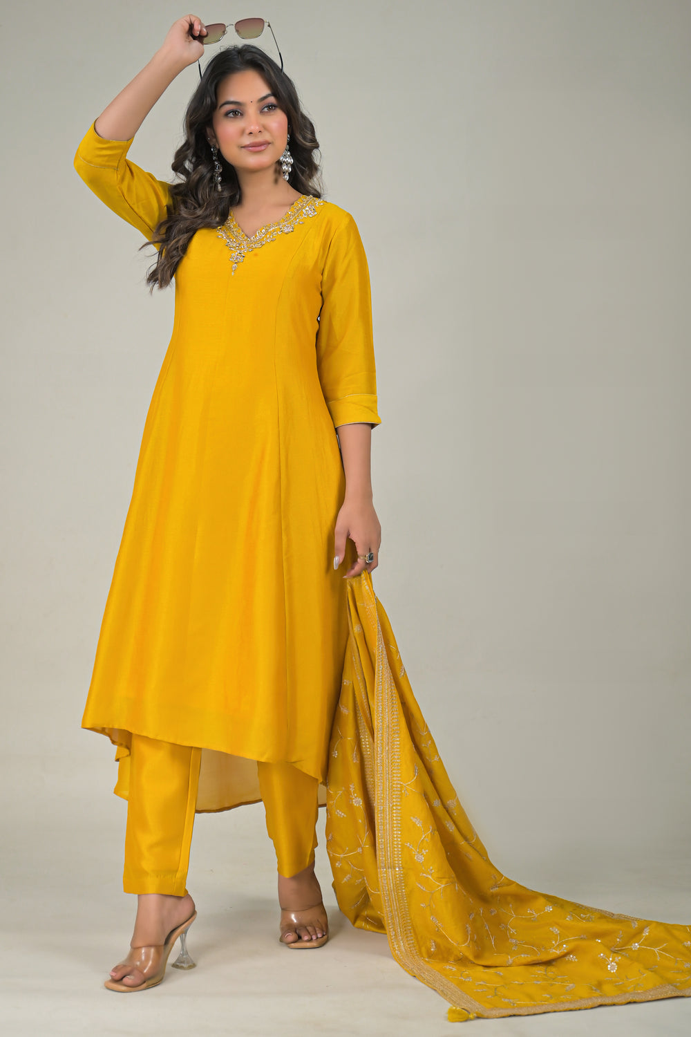 Soul Armor Embroidered Straight Kurta Set with Designer Dupatta