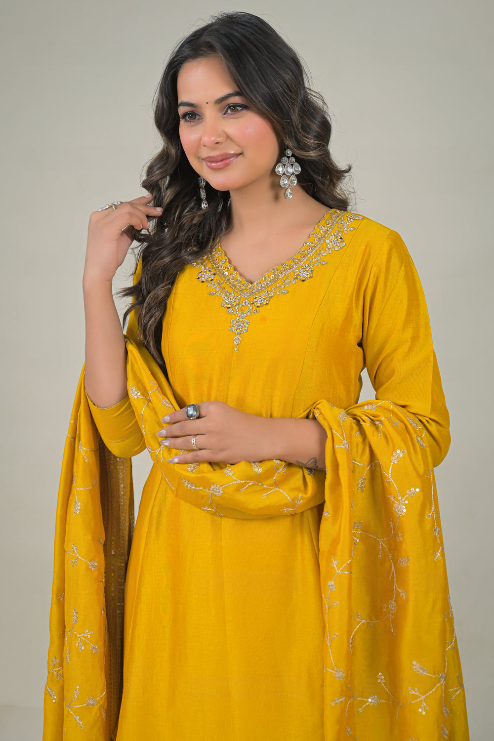 Soul Armor Embroidered Straight Kurta Set with Designer Dupatta