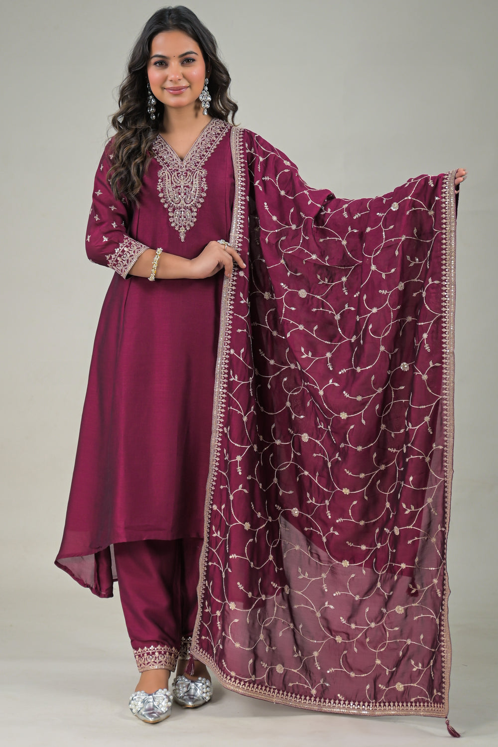 Soul Armor Designer Kurta Set with Heavy Embroidered Dupatta