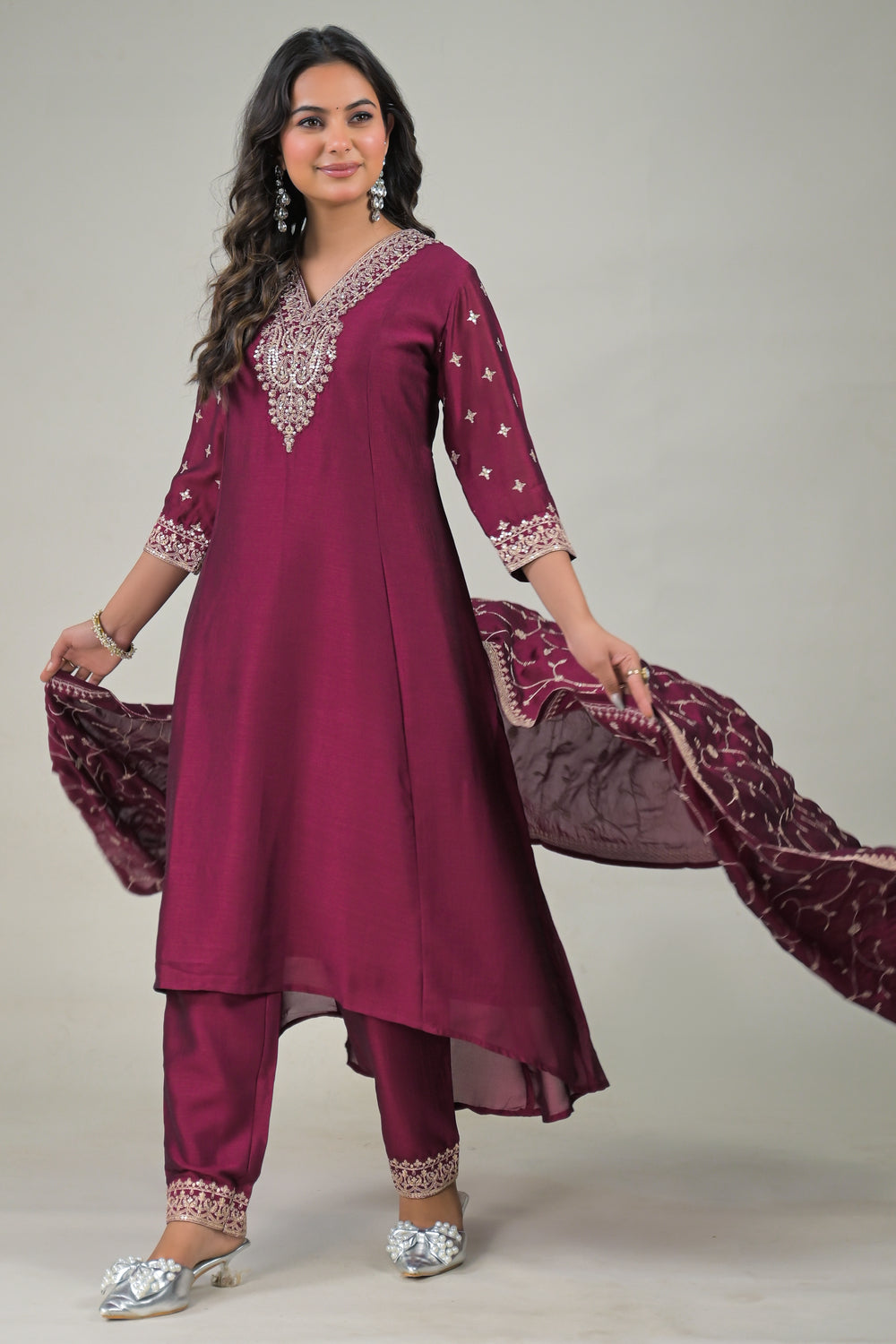 Soul Armor Designer Kurta Set with Heavy Embroidered Dupatta