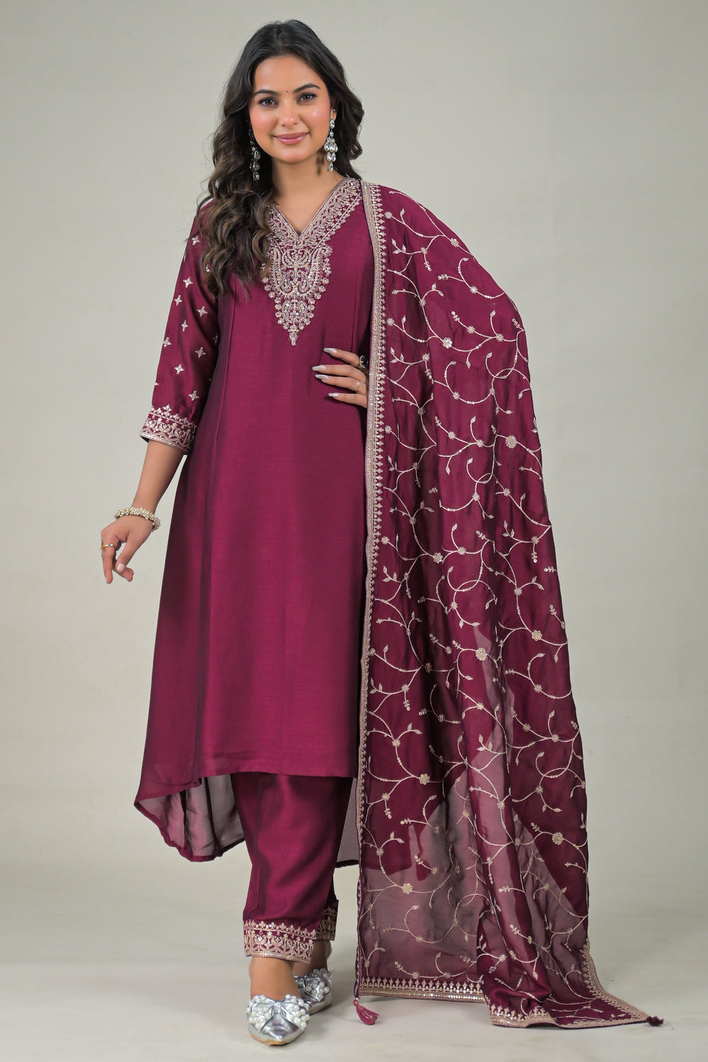 Soul Armor Designer Kurta Set with Heavy Embroidered Dupatta