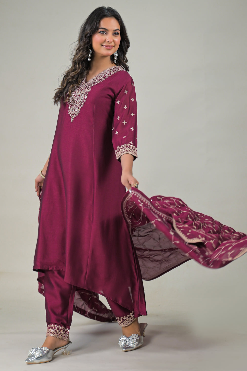 Soul Armor Designer Kurta Set with Heavy Embroidered Dupatta