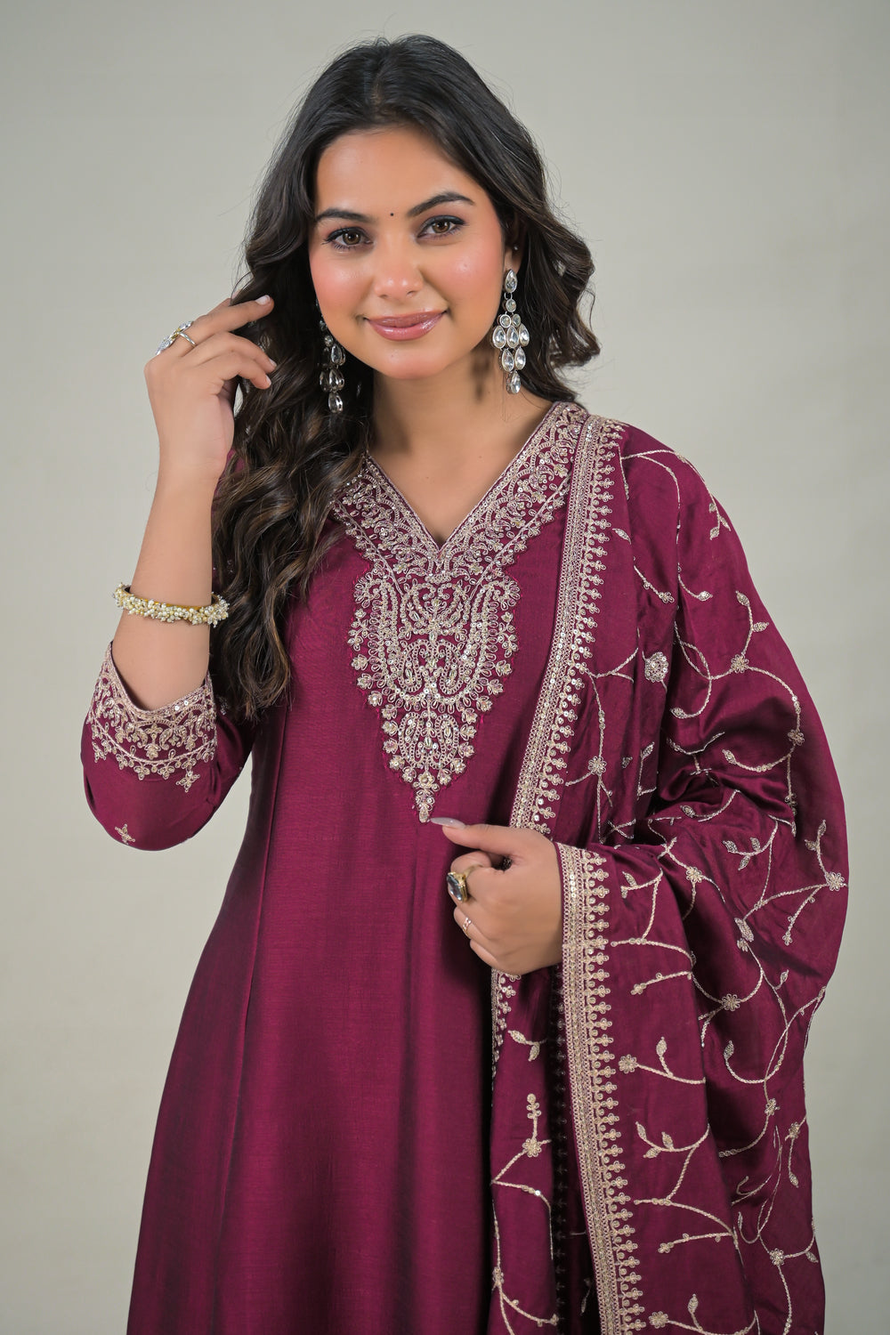 Soul Armor Designer Kurta Set with Heavy Embroidered Dupatta