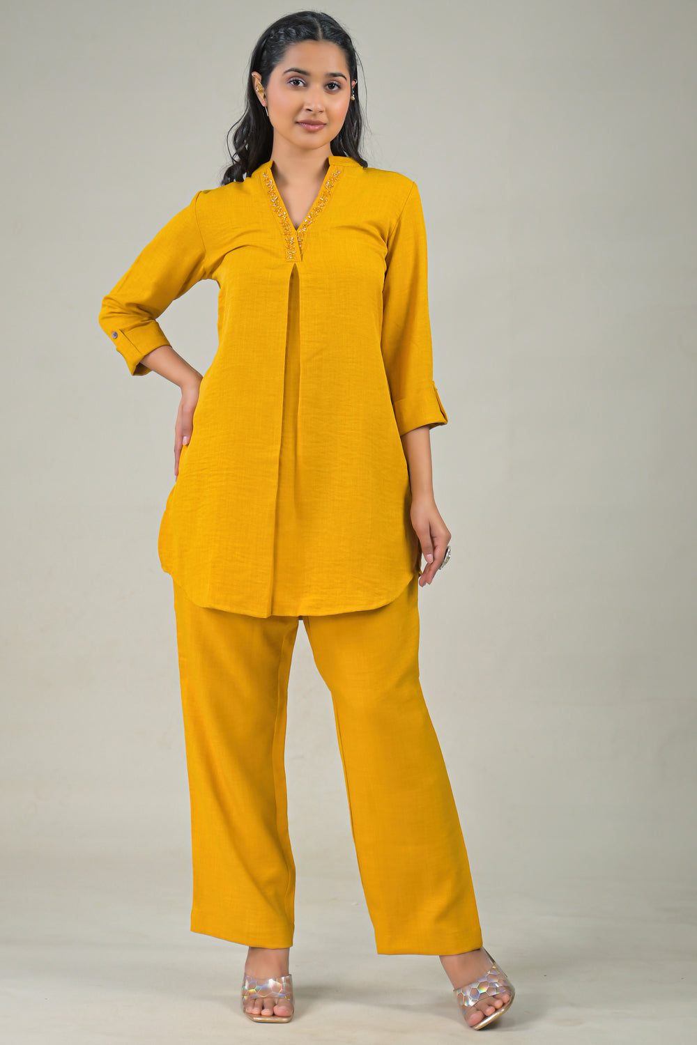Soul Armor Minimal Solid Kurta Co-Ord Set