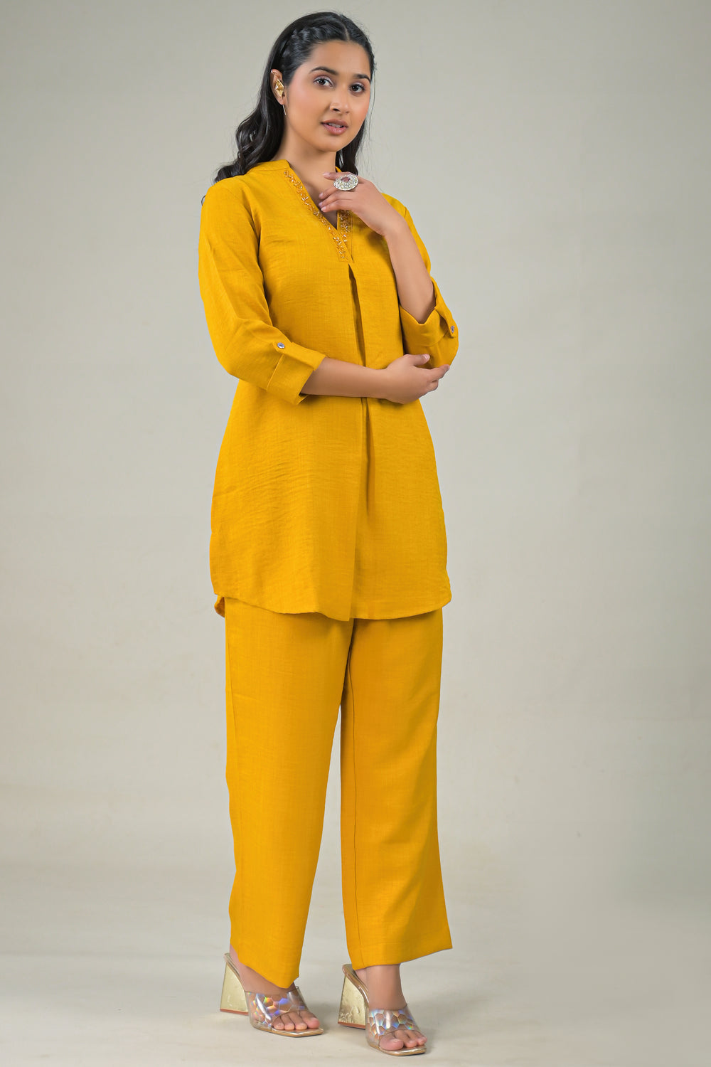 Soul Armor Minimal Solid Kurta Co-Ord Set