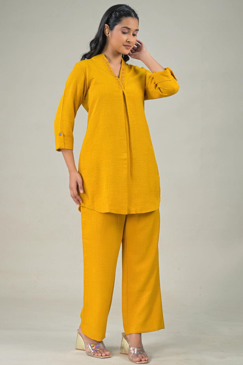 Soul Armor Minimal Solid Kurta Co-Ord Set