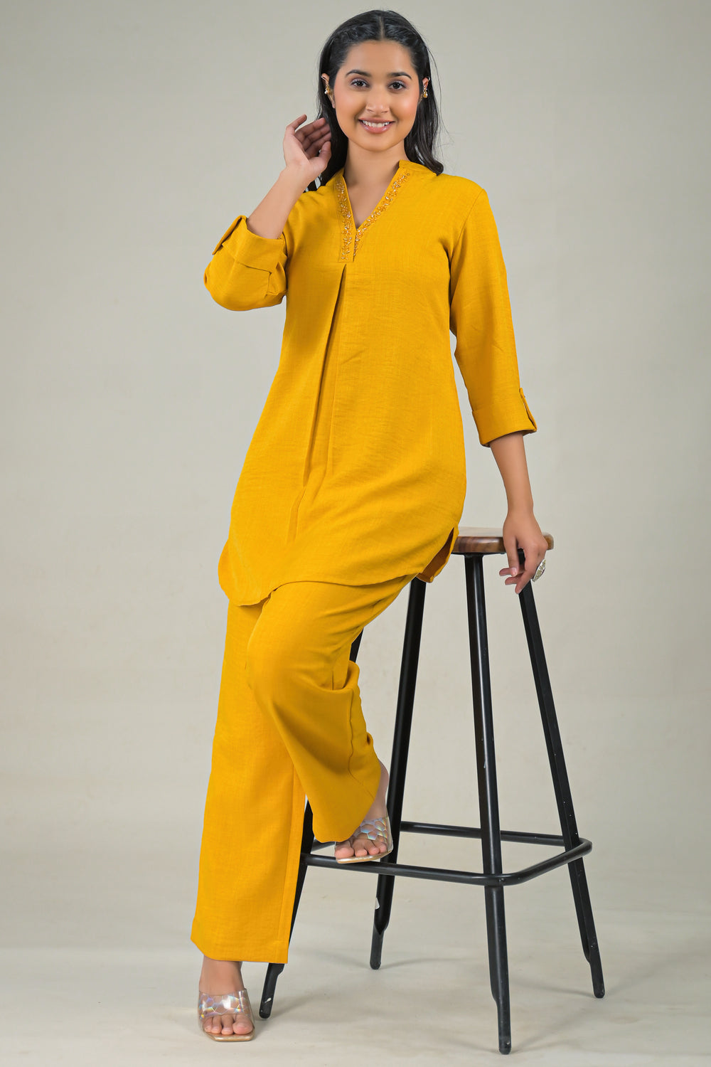 Soul Armor Minimal Solid Kurta Co-Ord Set