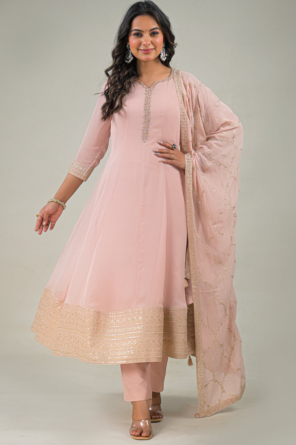 Soul Armor Embroidered Straight Kurta Set with Matching Dupatta