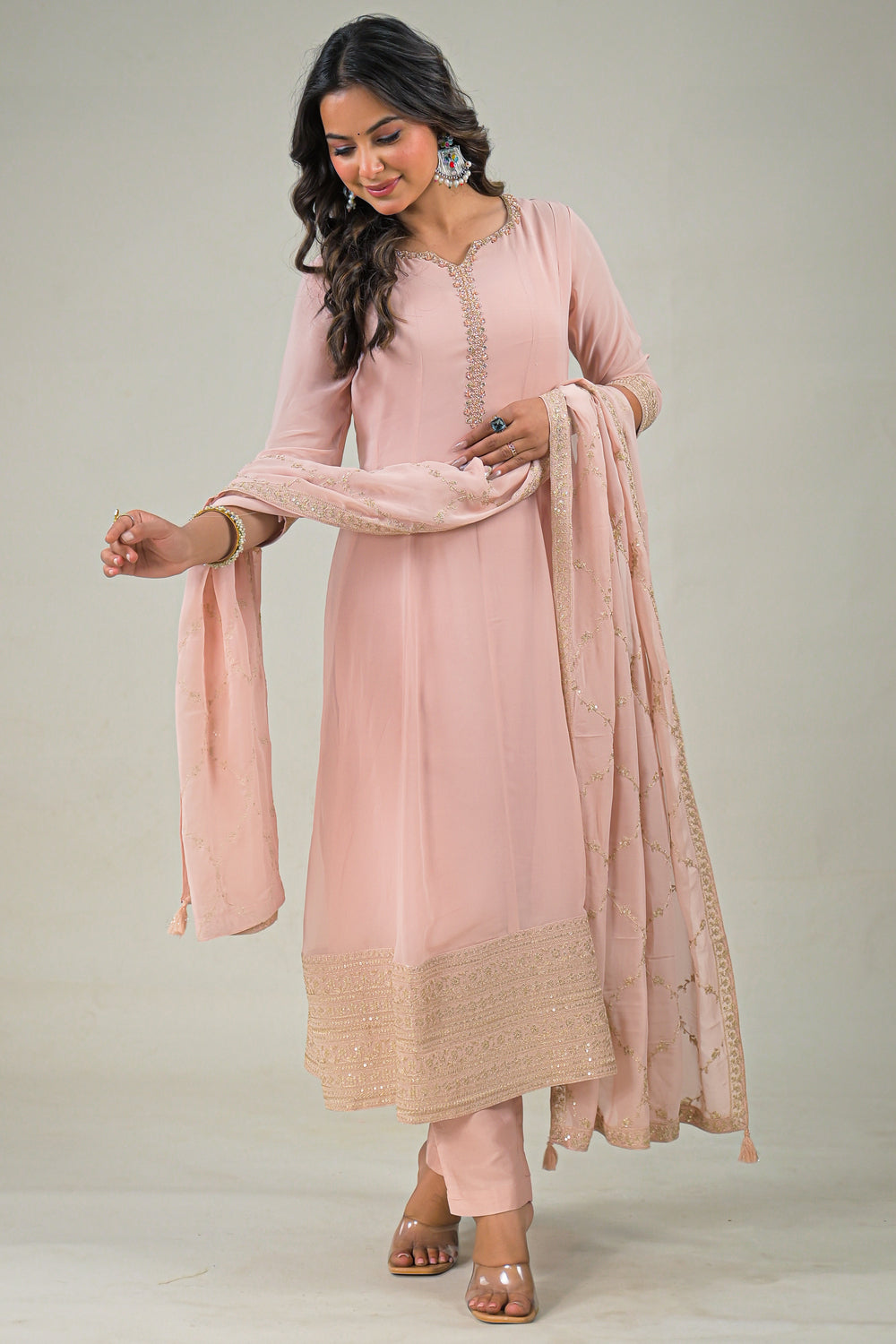 Soul Armor Embroidered Straight Kurta Set with Matching Dupatta
