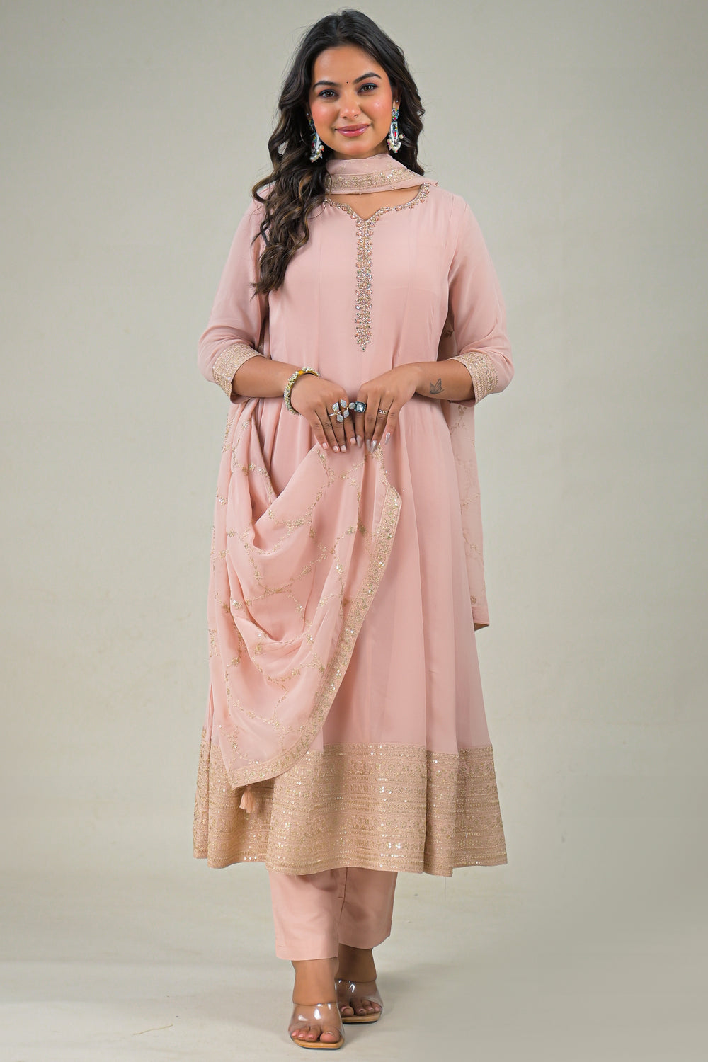 Soul Armor Embroidered Straight Kurta Set with Matching Dupatta