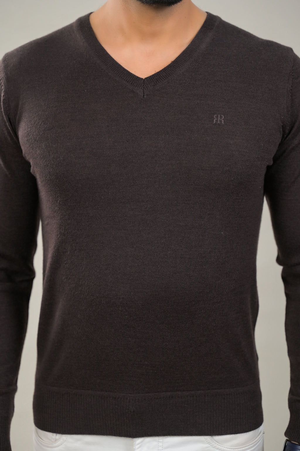 Raymond Solid V-Neck Knit Pullover Sweater