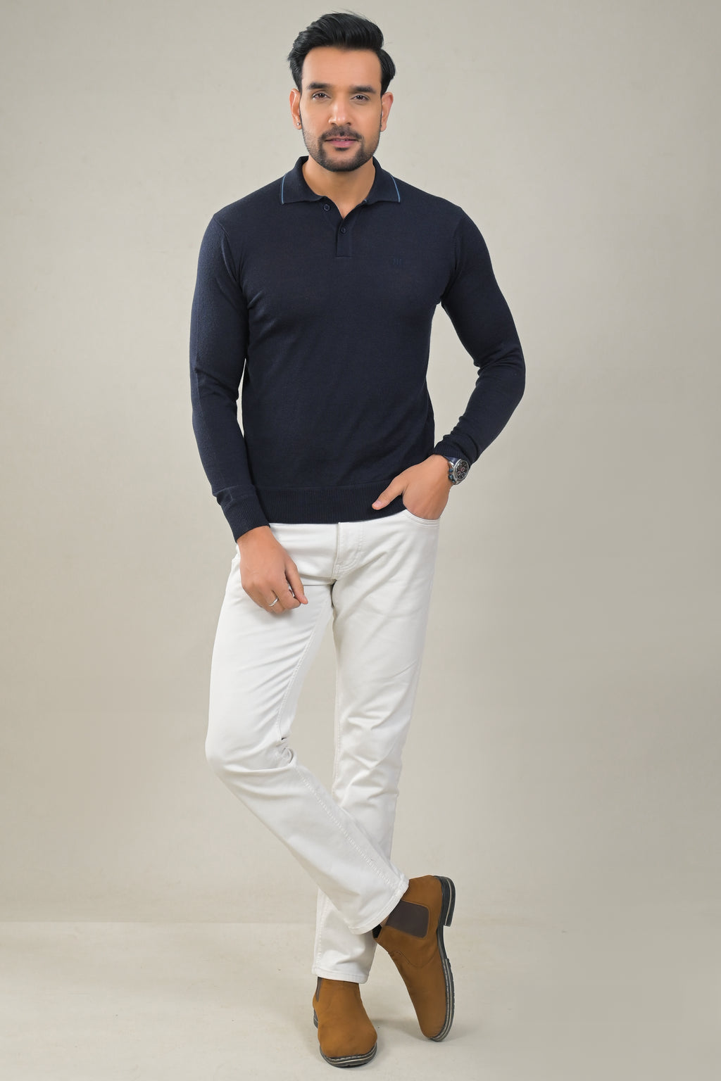 Raymond Mens Classic Textured Polo Neck Sweater