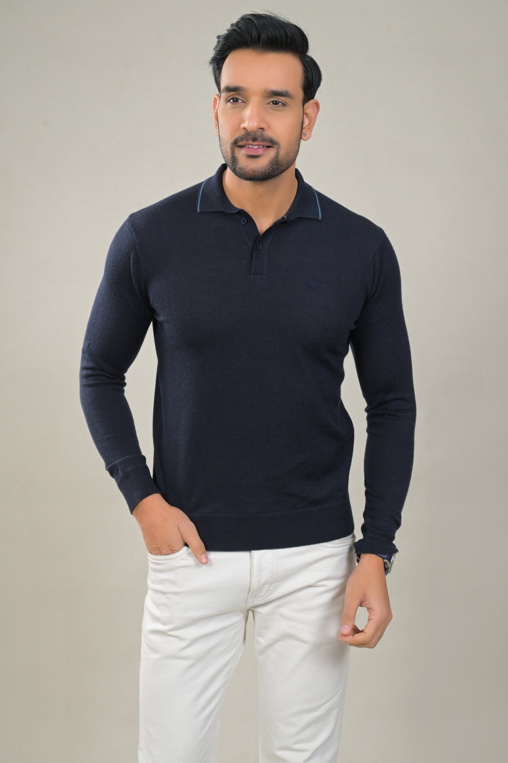 Raymond Mens Classic Textured Polo Neck Sweater