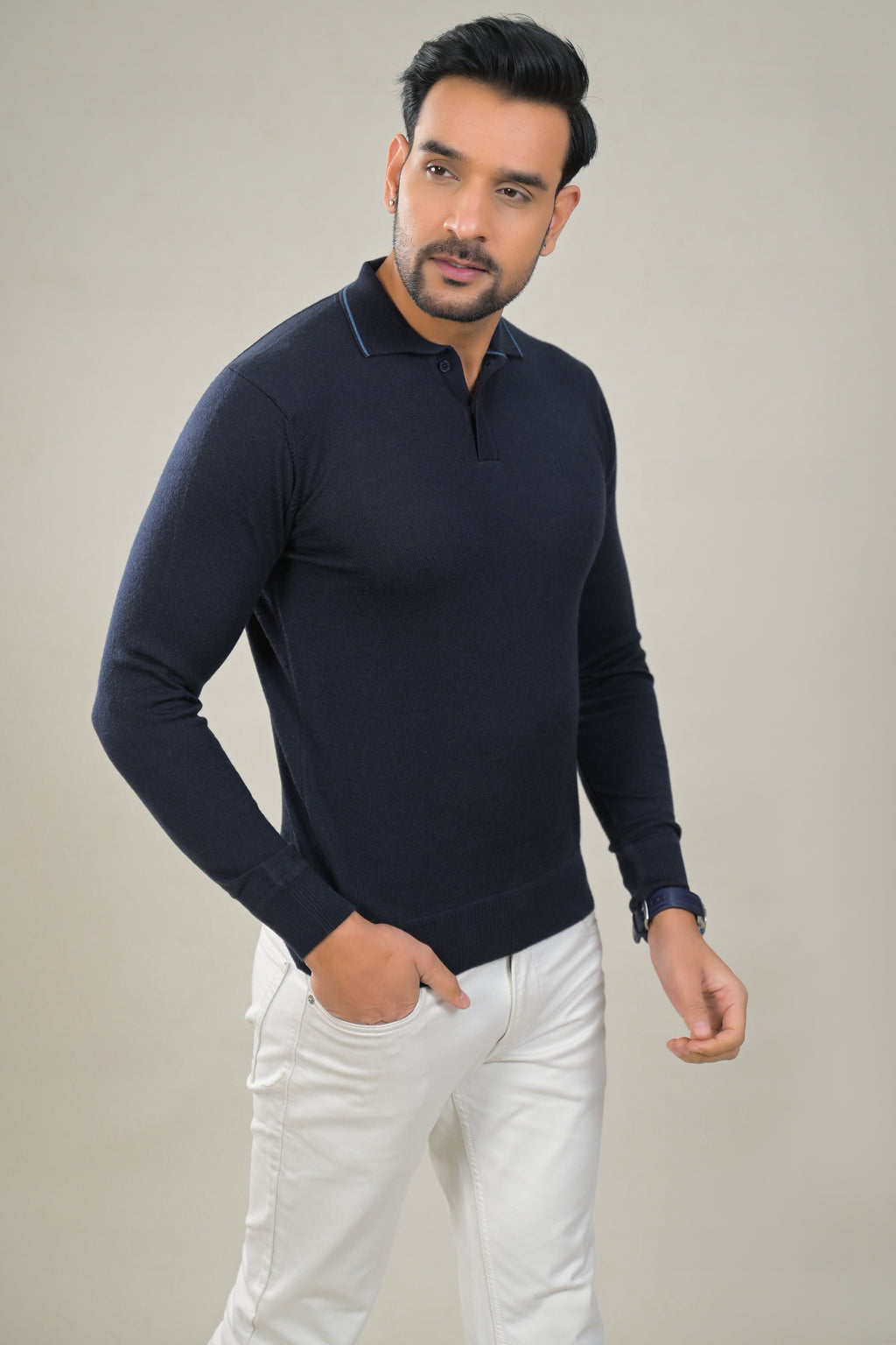 Raymond Mens Classic Textured Polo Neck Sweater