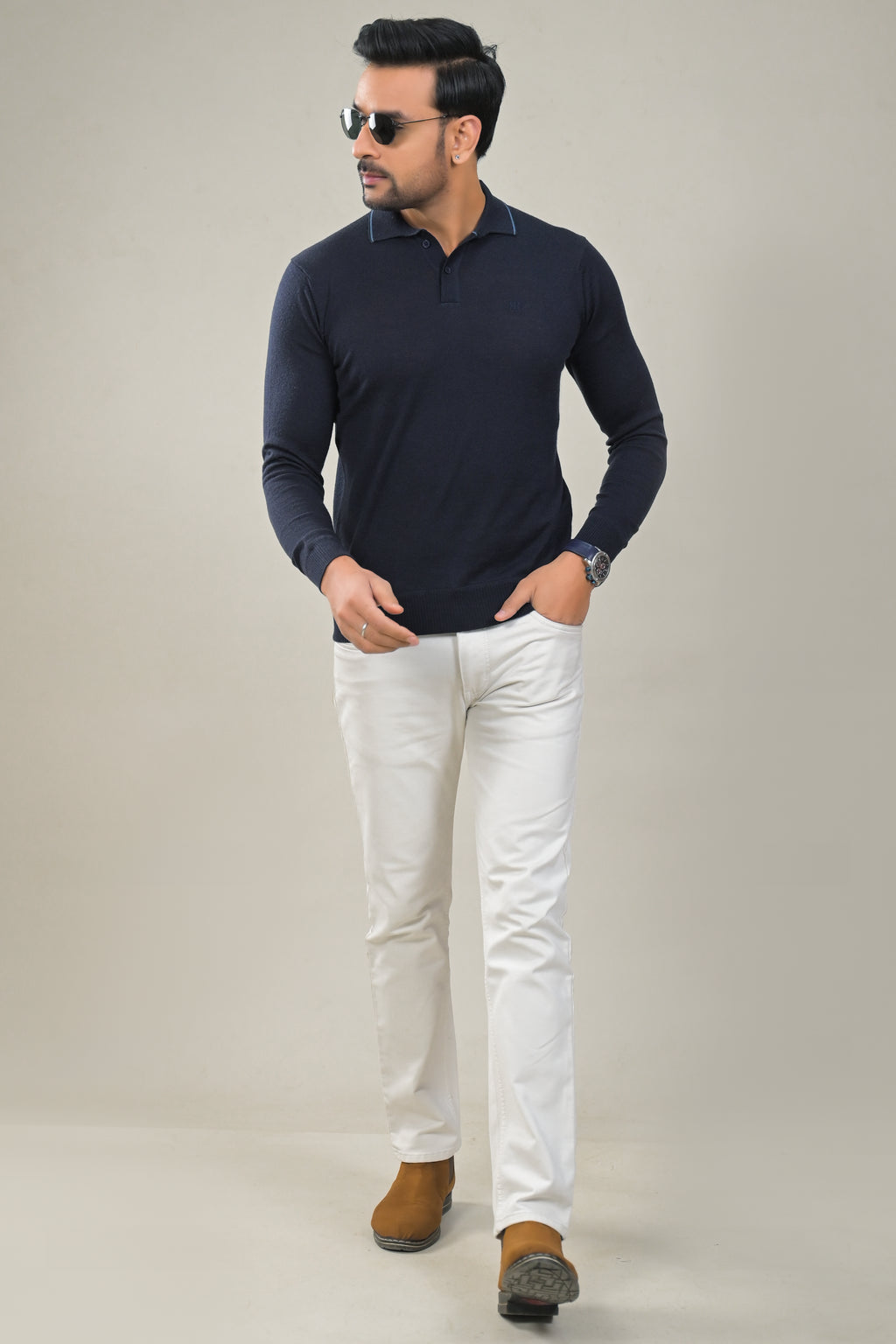 Raymond Mens Classic Textured Polo Neck Sweater
