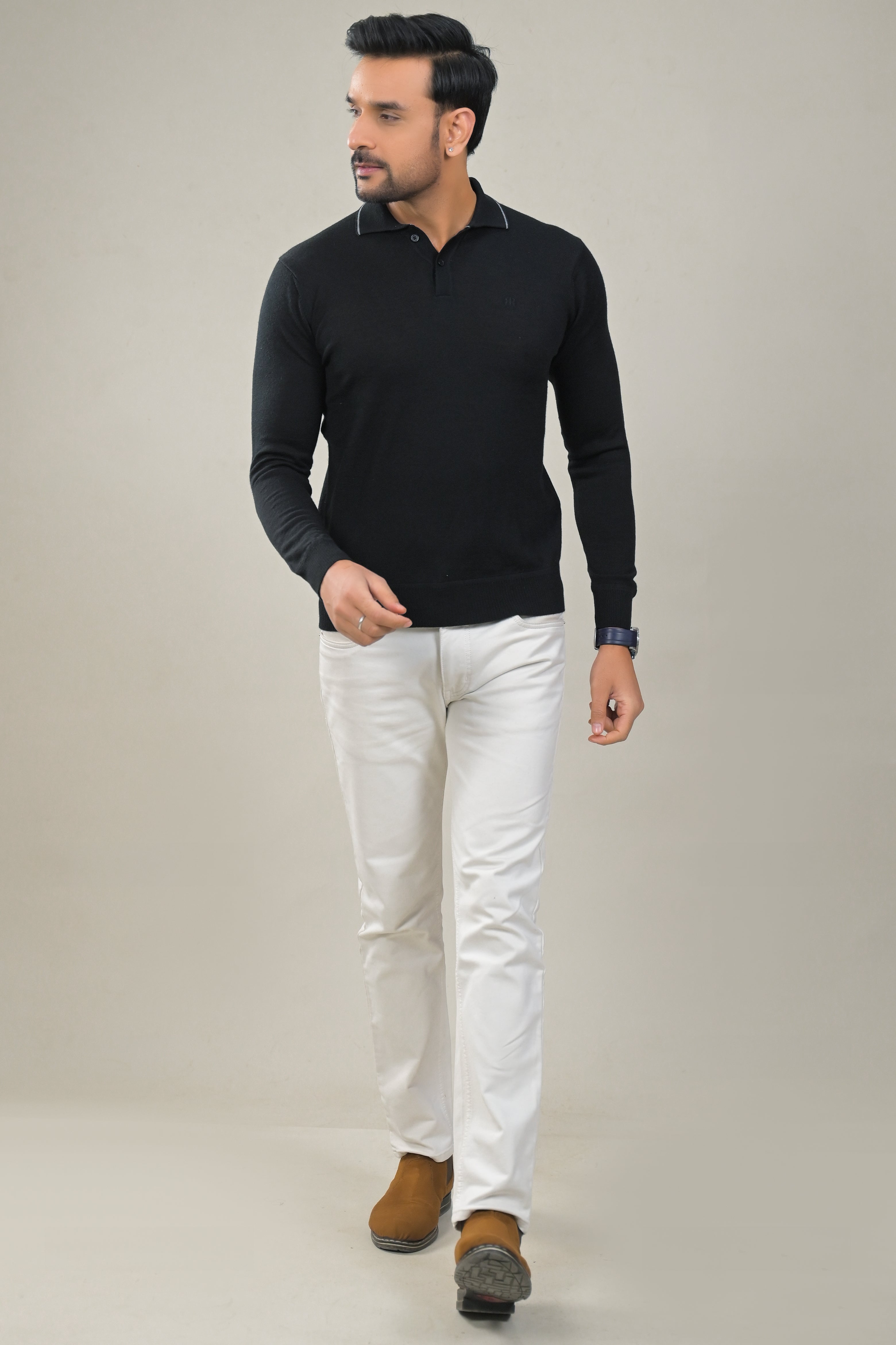 Raymond Mens Classic Textured Polo Neck Sweater