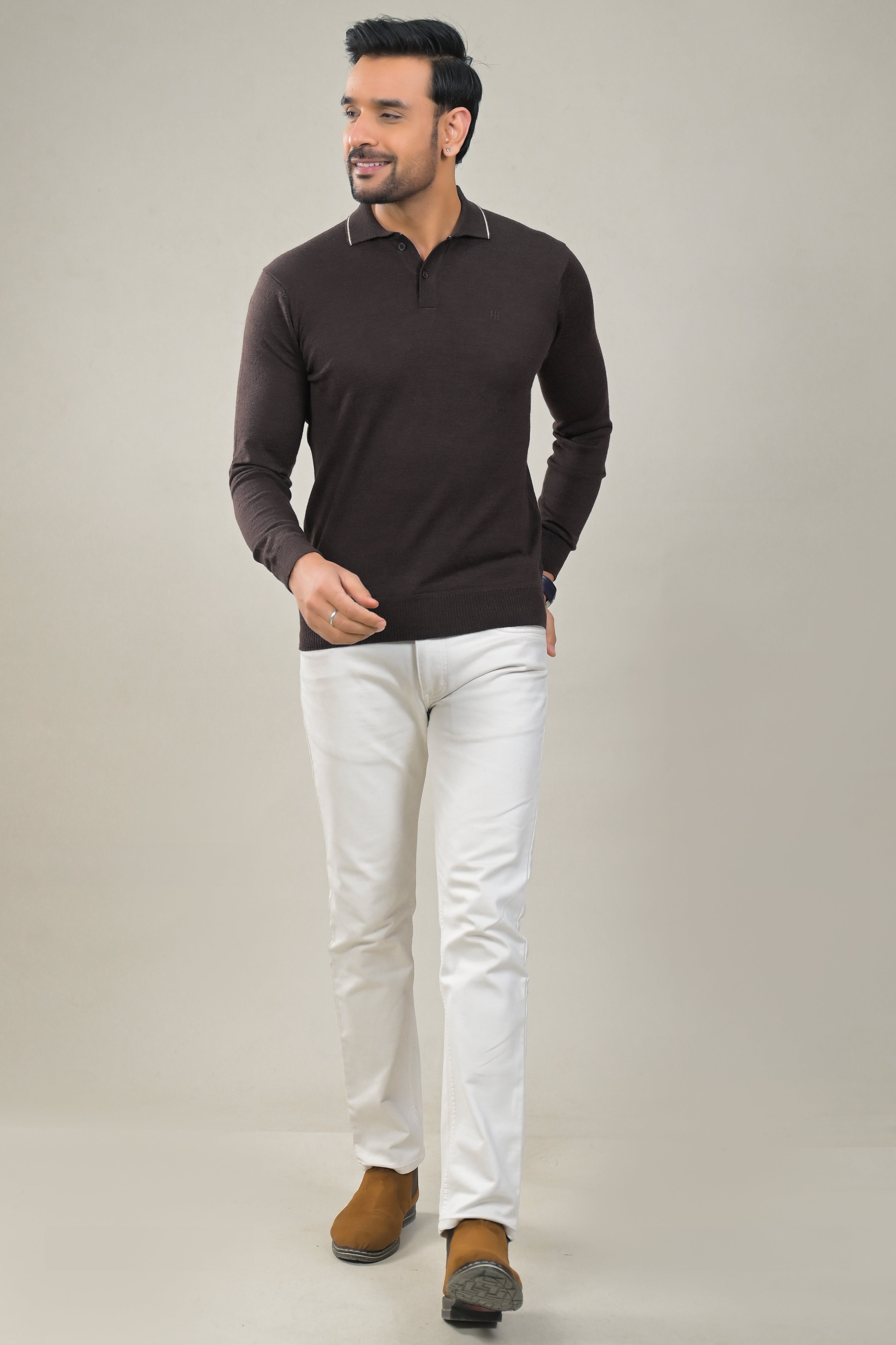 Raymond Mens Classic Textured Polo Neck Sweater