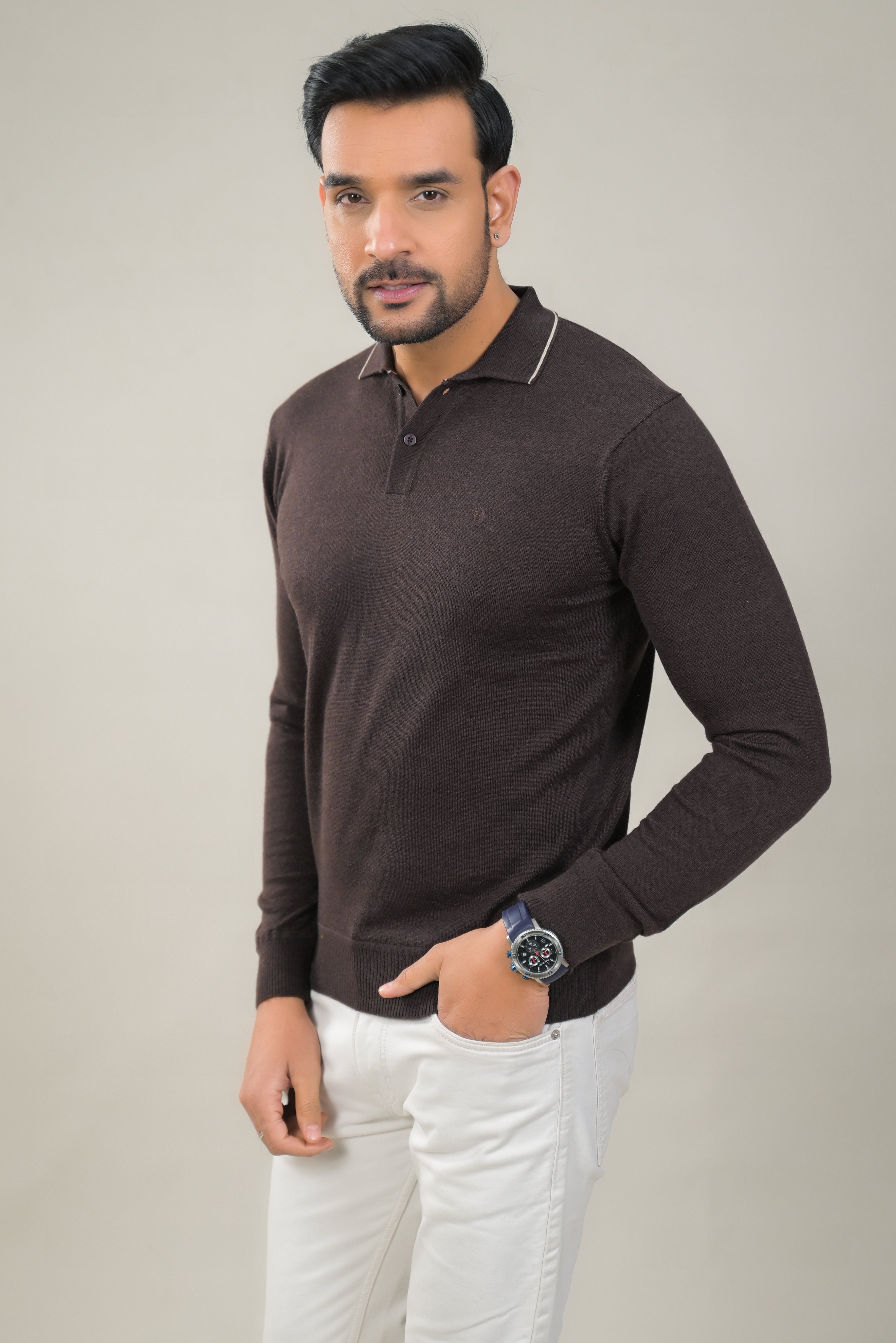 Raymond Mens Classic Textured Polo Neck Sweater