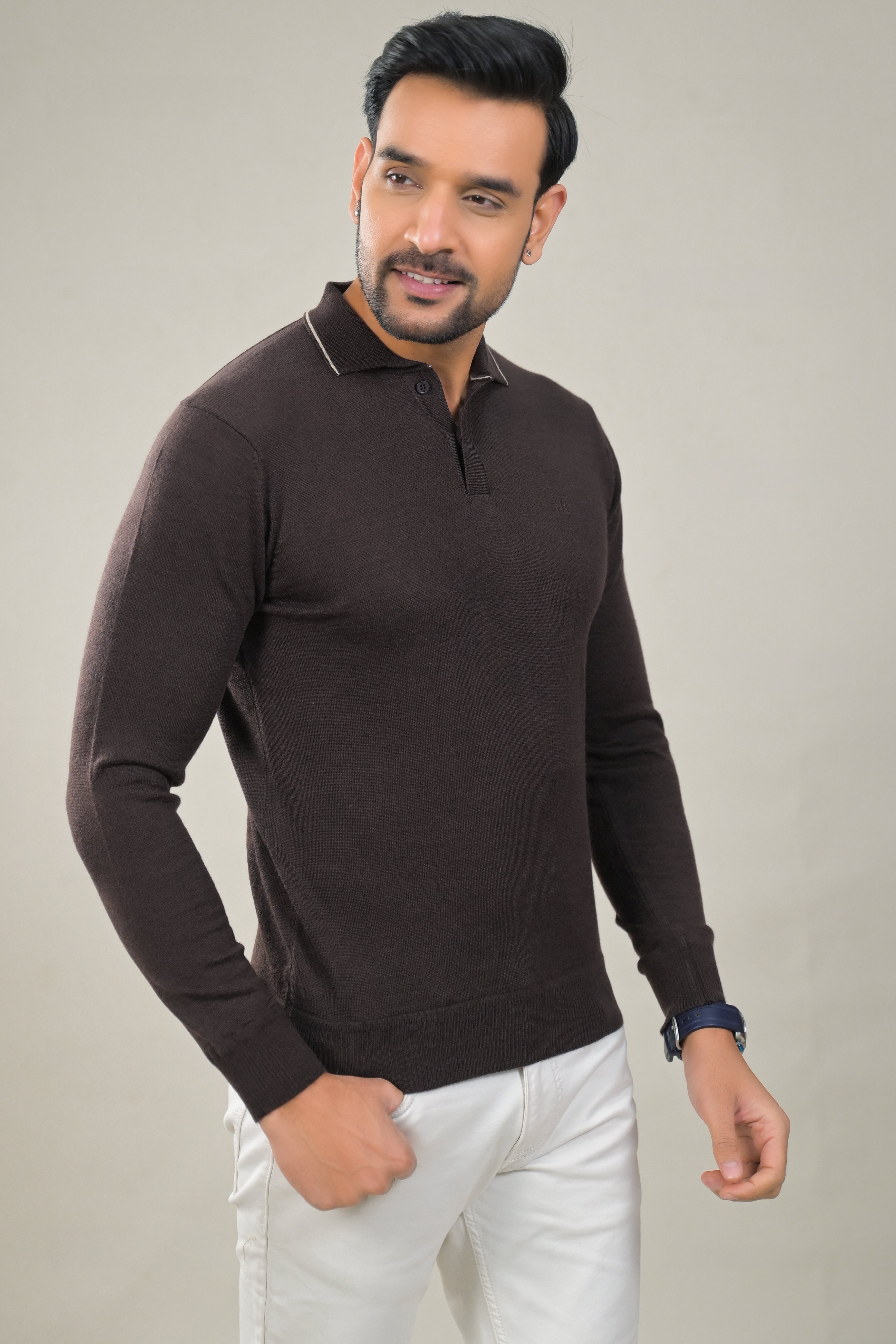 Raymond Mens Classic Textured Polo Neck Sweater