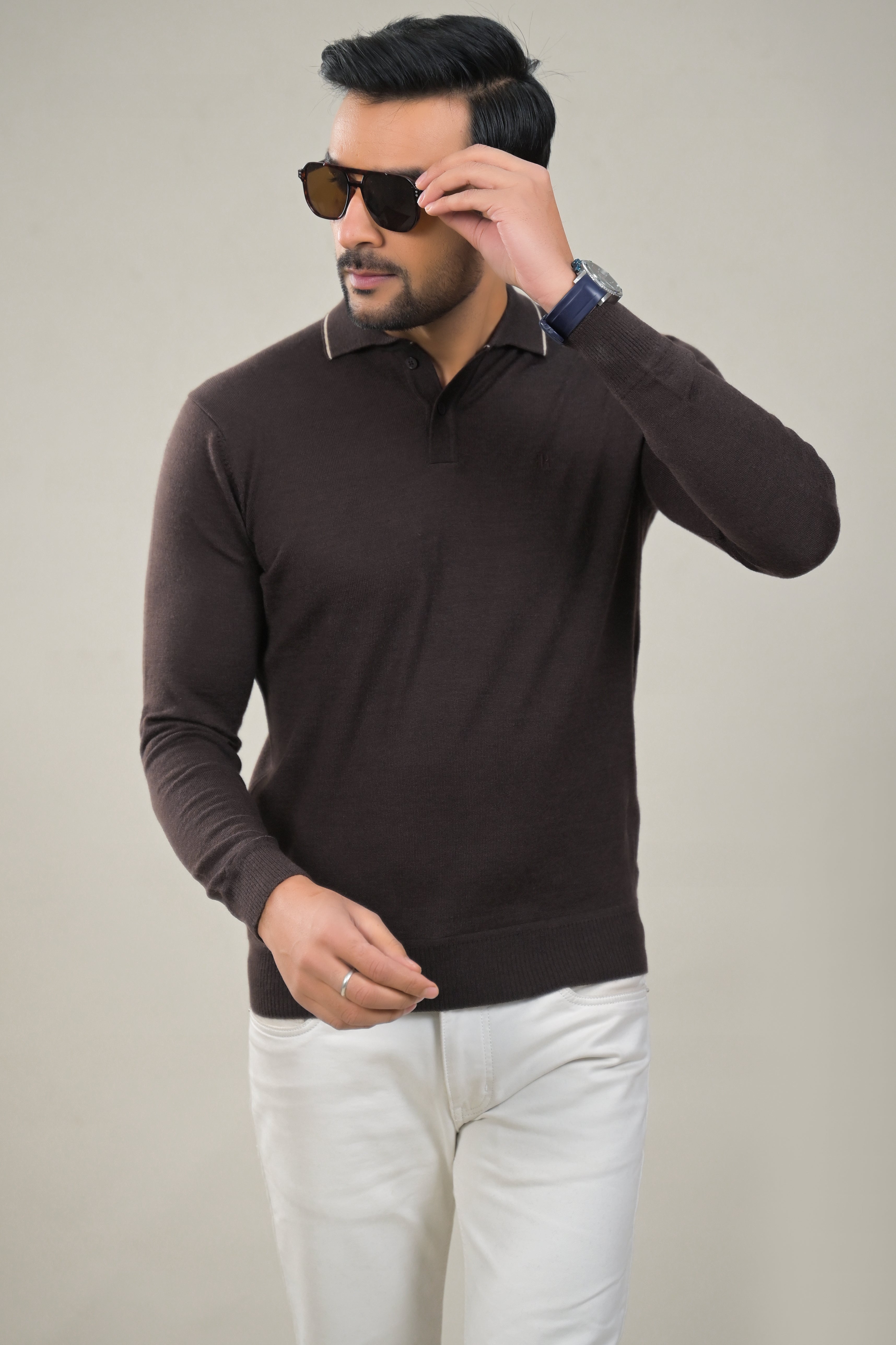 Raymond Mens Classic Textured Polo Neck Sweater