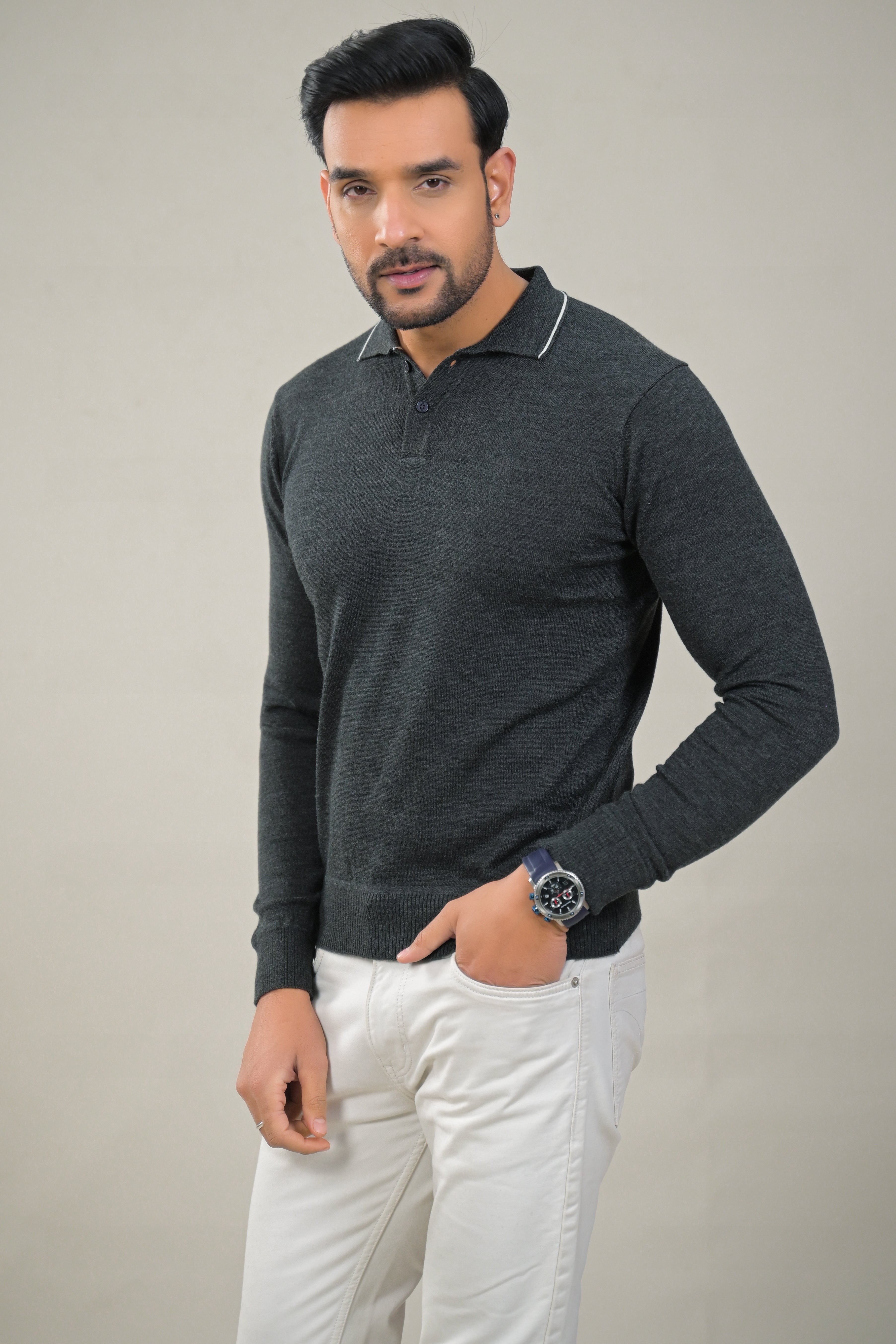 Raymond Mens Classic Textured Polo Neck Sweater