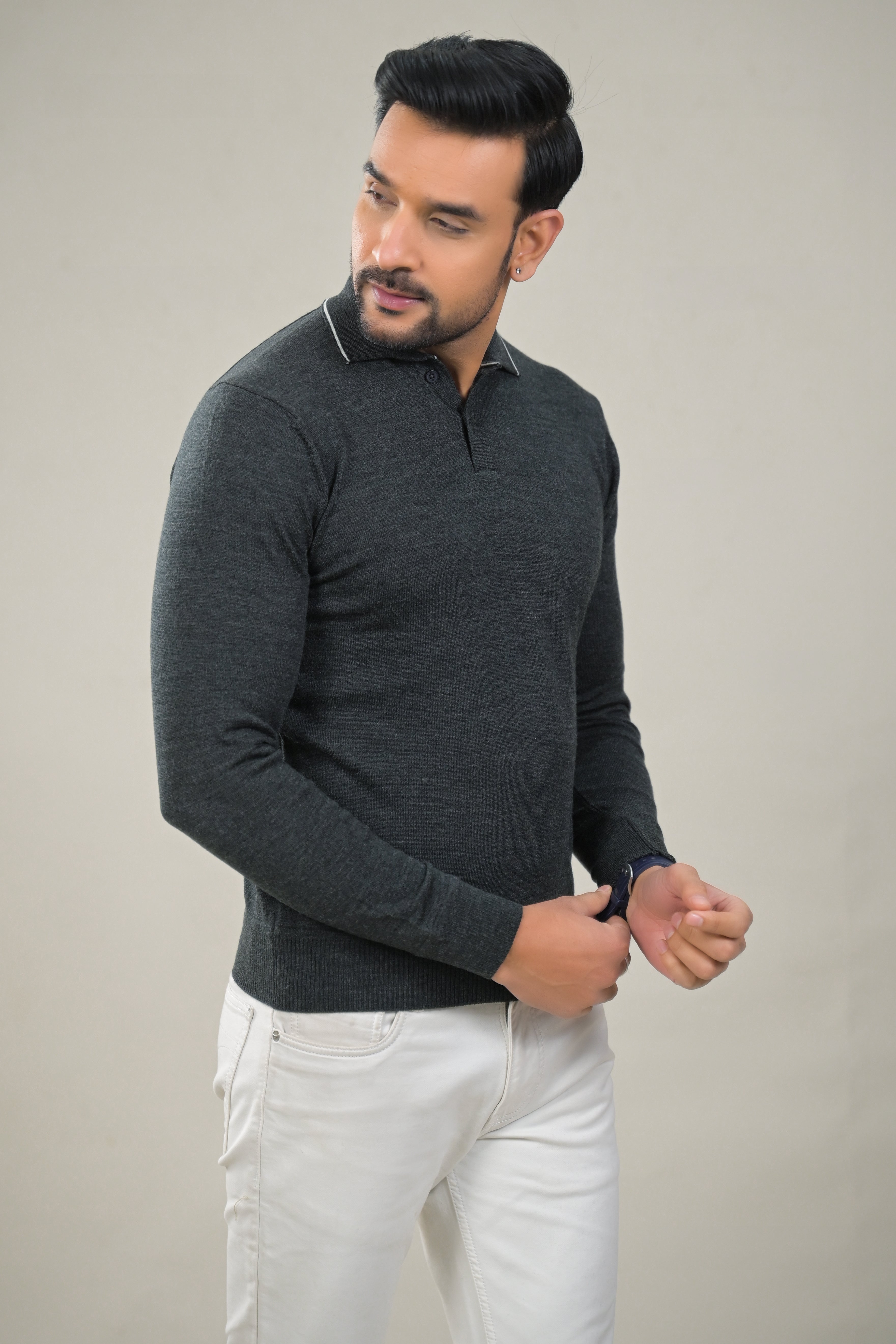 Raymond Mens Classic Textured Polo Neck Sweater