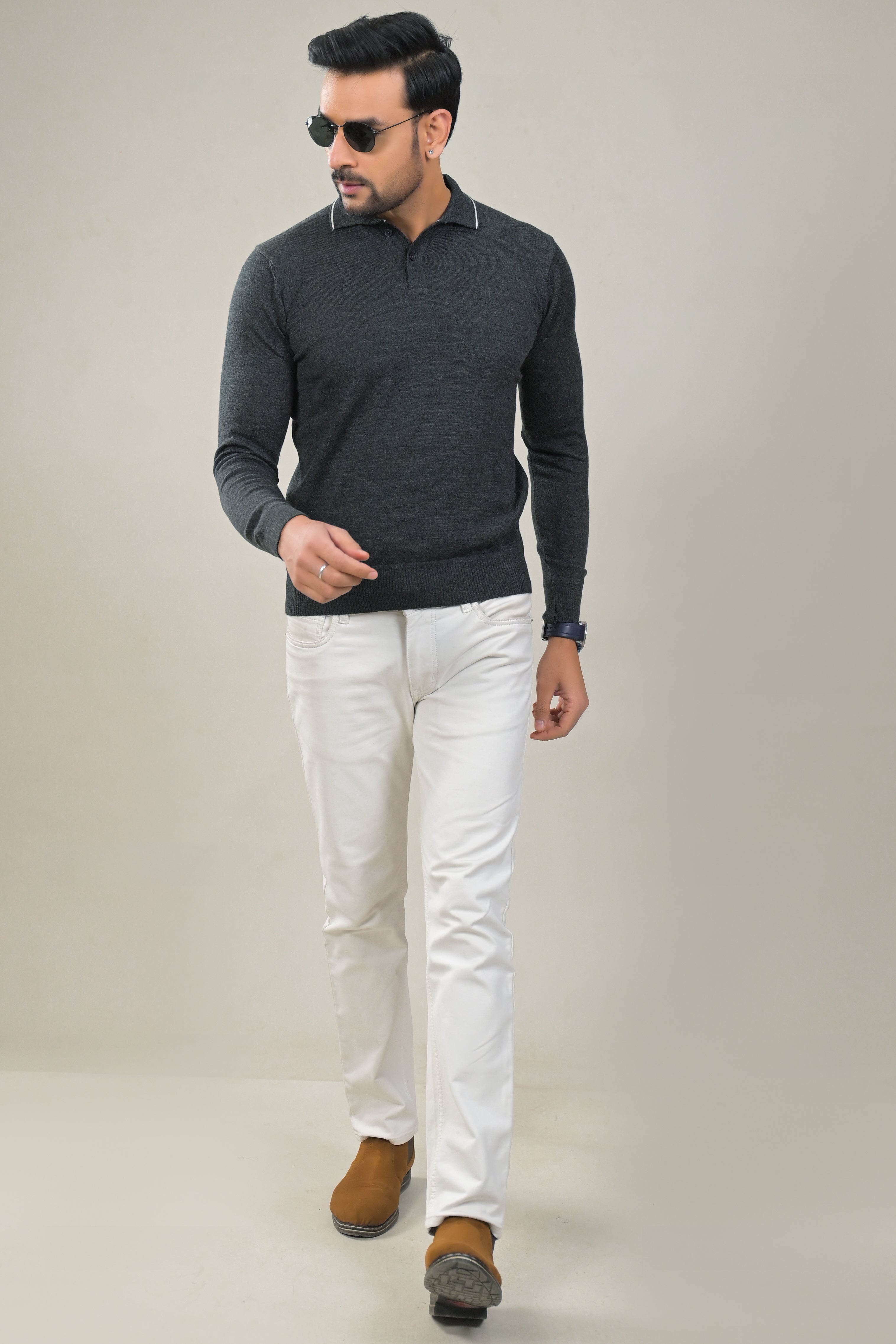Raymond Mens Classic Textured Polo Neck Sweater