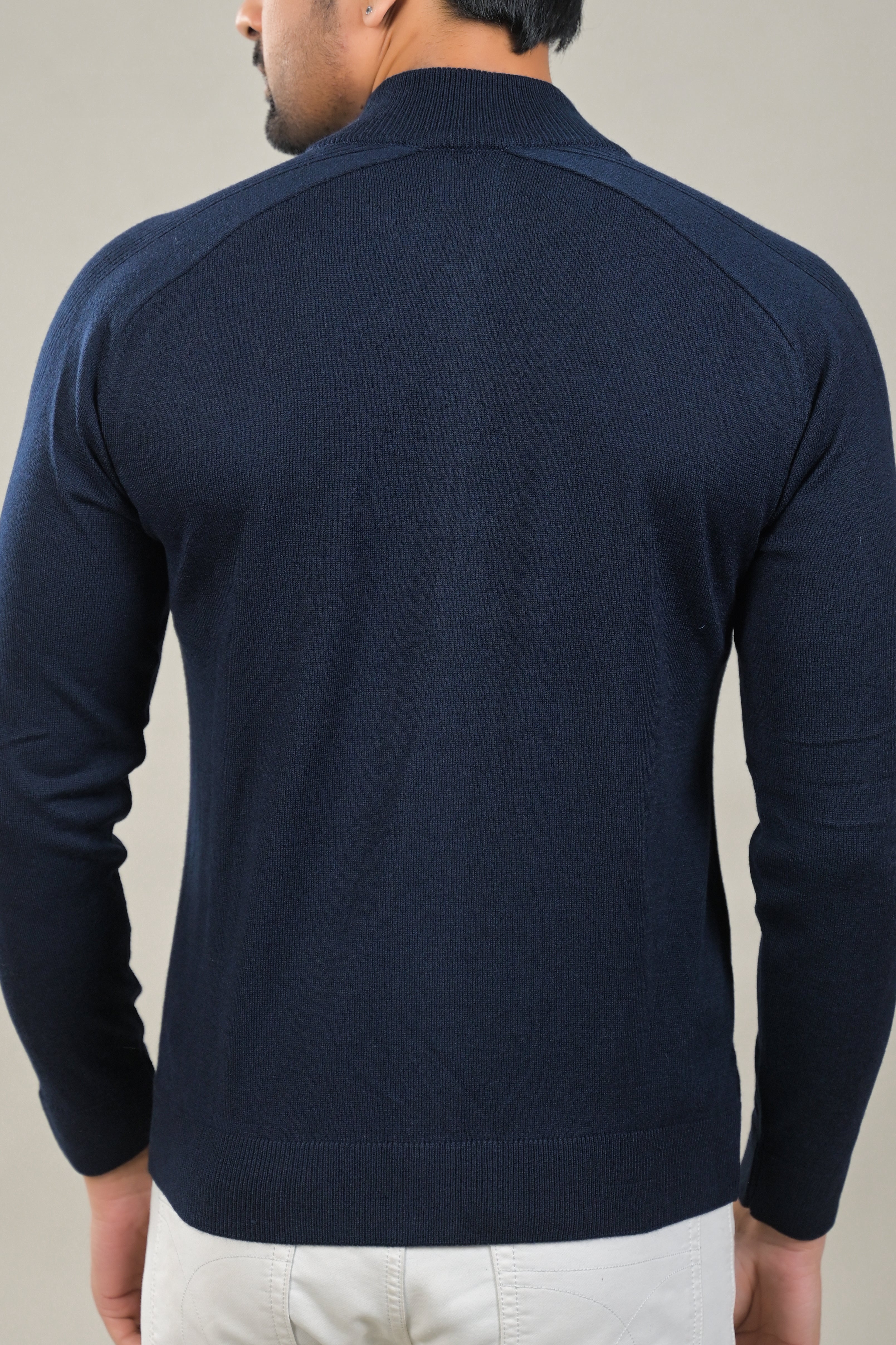 Raymond Solid Full Zipper Knit Sweater