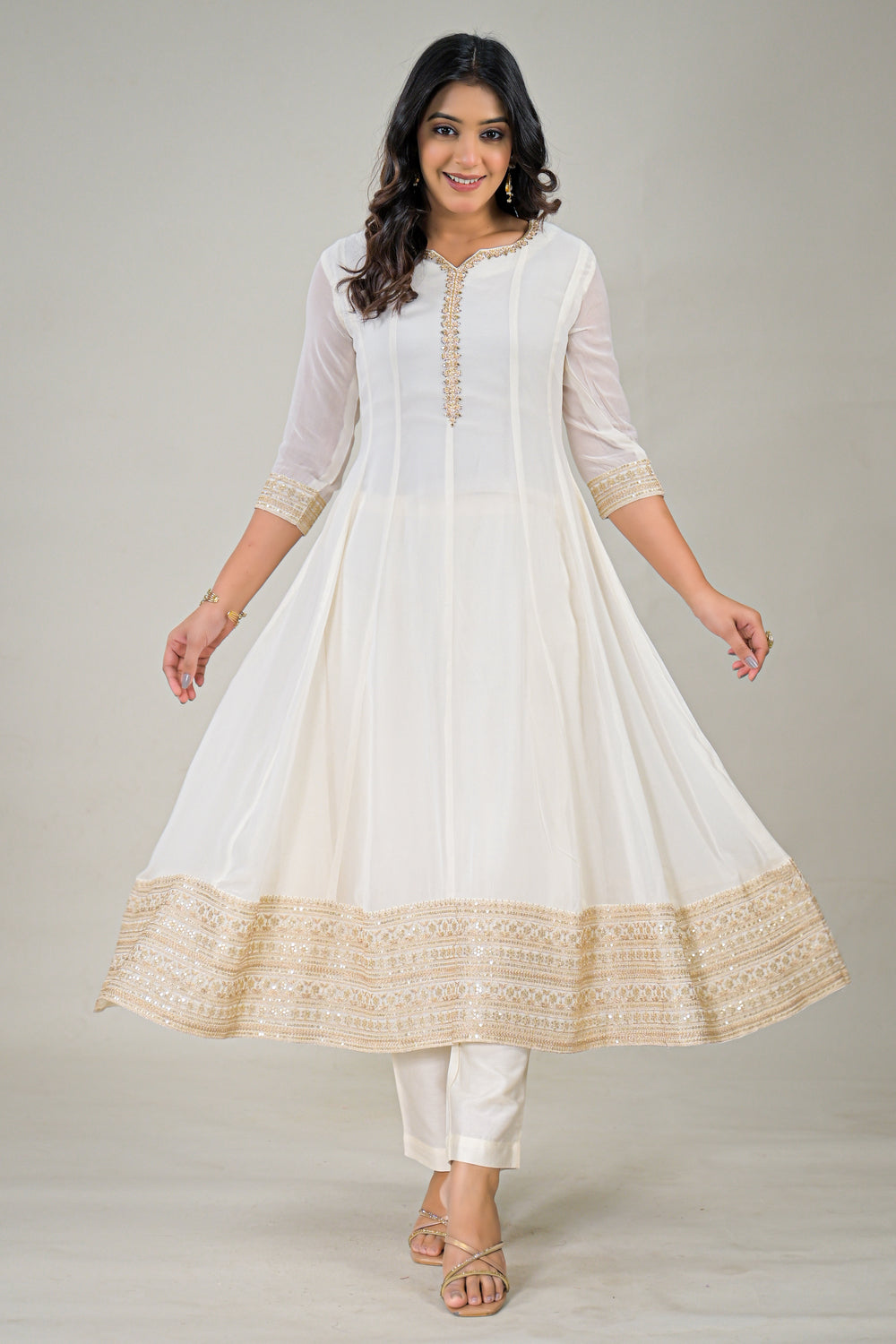 Soul Armor Premium Off-White Embroidered Kurta Set