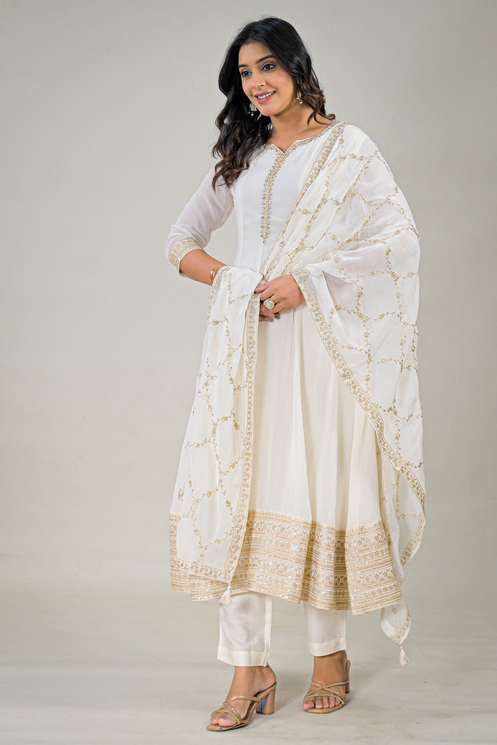 Soul Armor Premium Off-White Embroidered Kurta Set