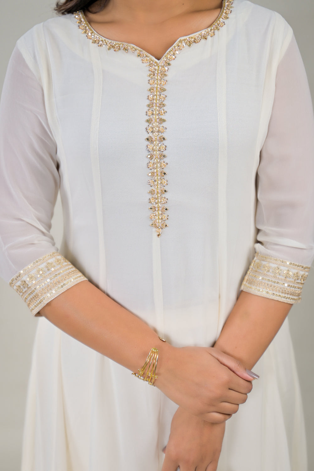Soul Armor Premium Off-White Embroidered Kurta Set