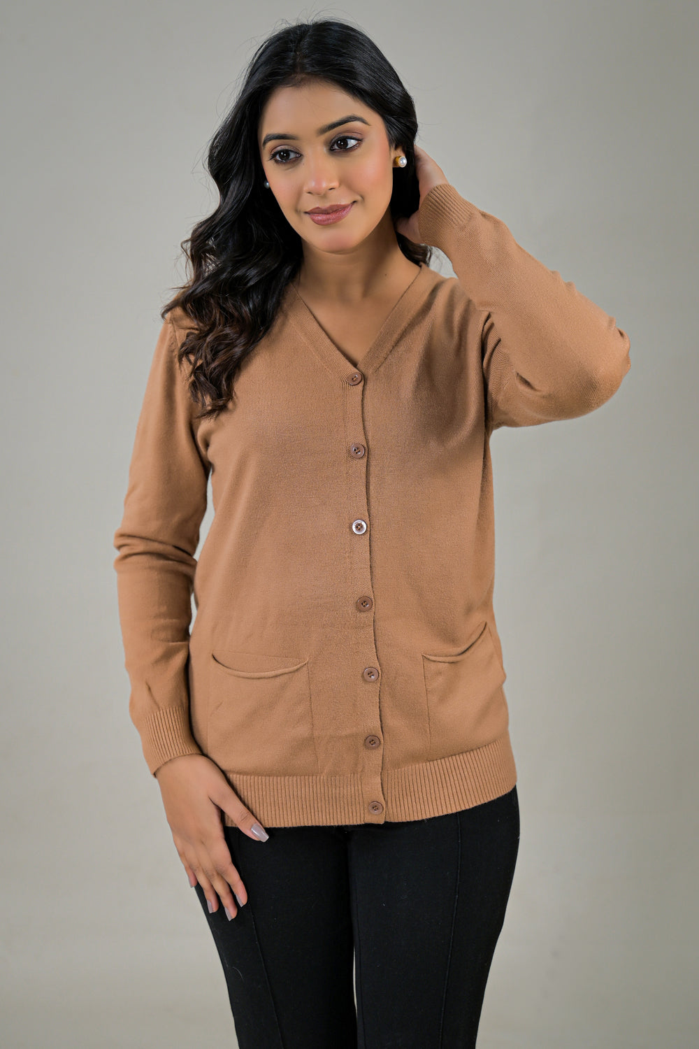 Soul Armor Solid Full Sleeve Button Cardigan Sweater