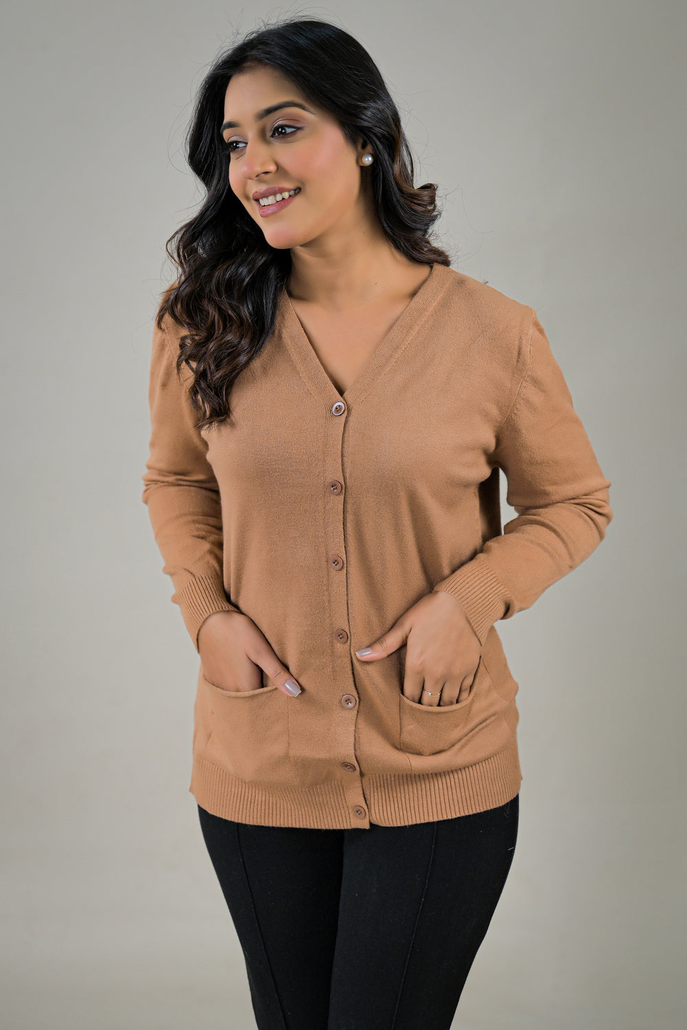 Soul Armor Solid Full Sleeve Button Cardigan Sweater