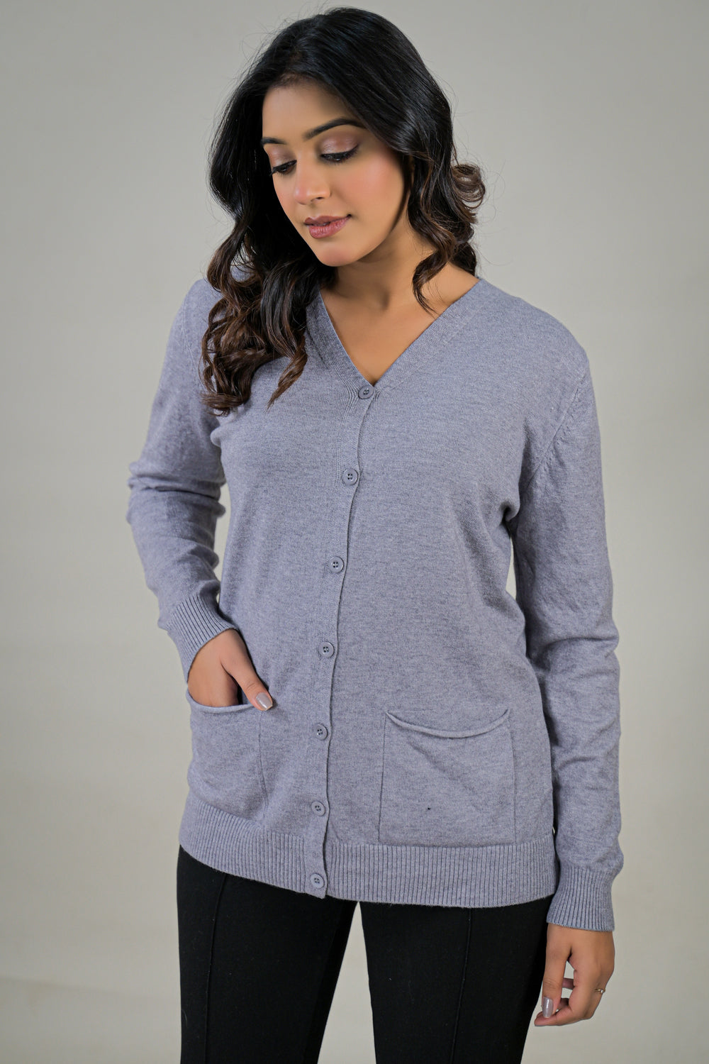 Soul Armor Solid Full Sleeve Button Cardigan Sweater