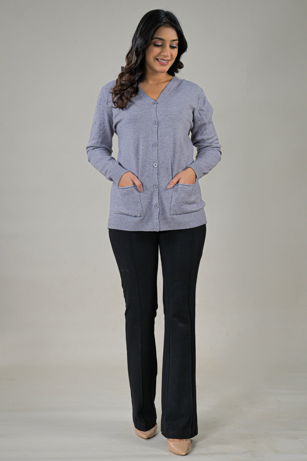 Soul Armor Solid Full Sleeve Button Cardigan Sweater