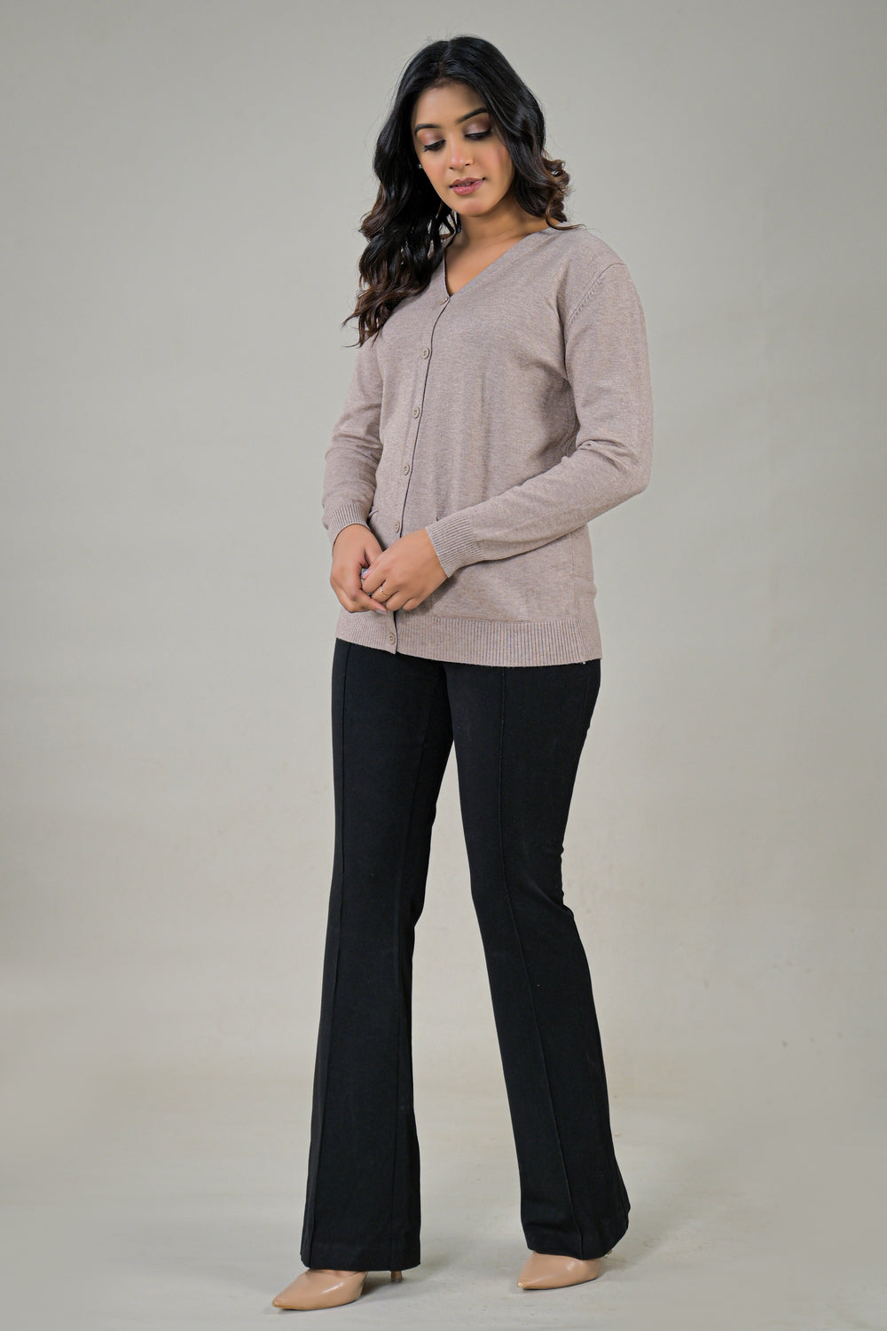 Soul Armor Solid Full Sleeve Button Cardigan Sweater