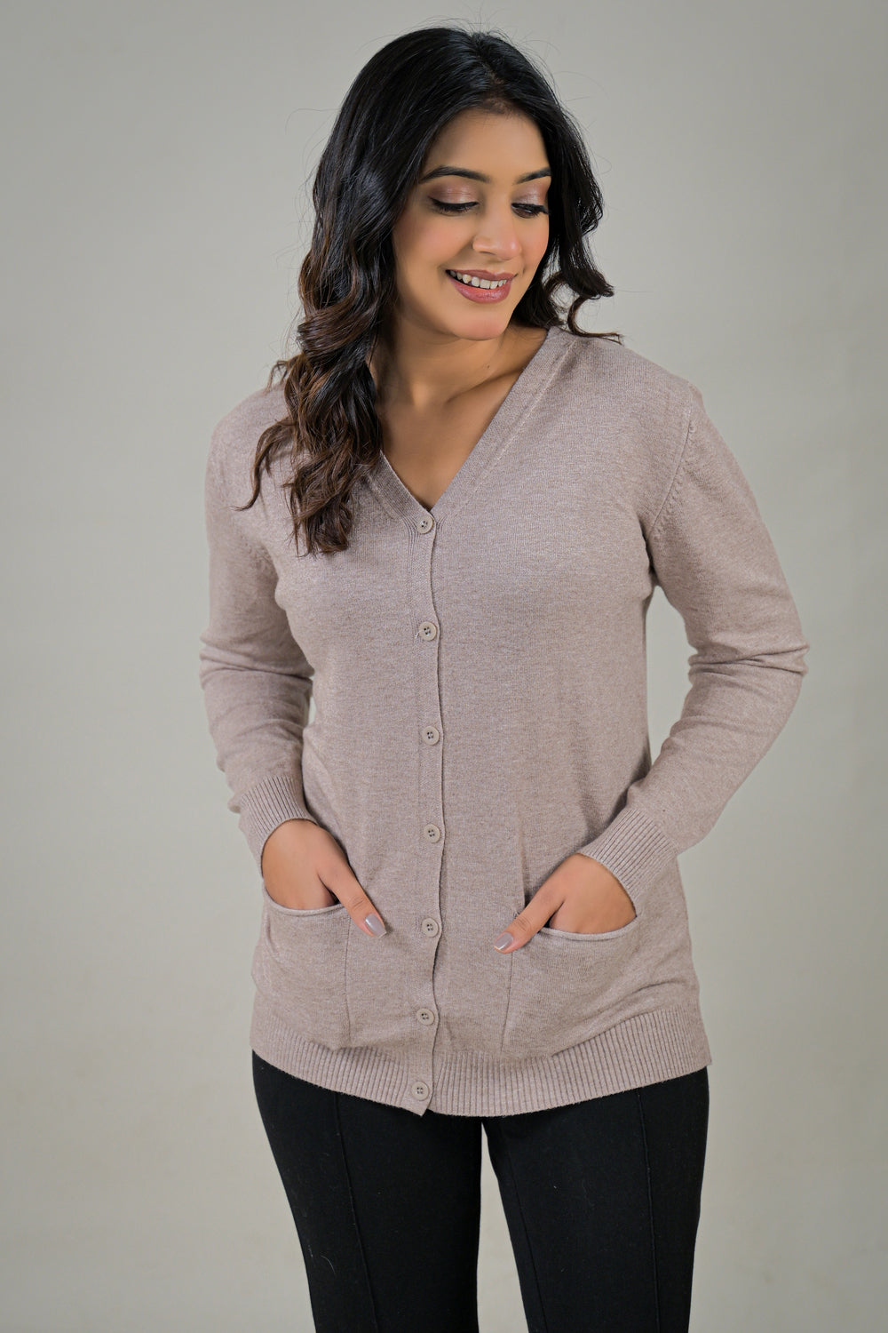 Soul Armor Solid Full Sleeve Button Cardigan Sweater